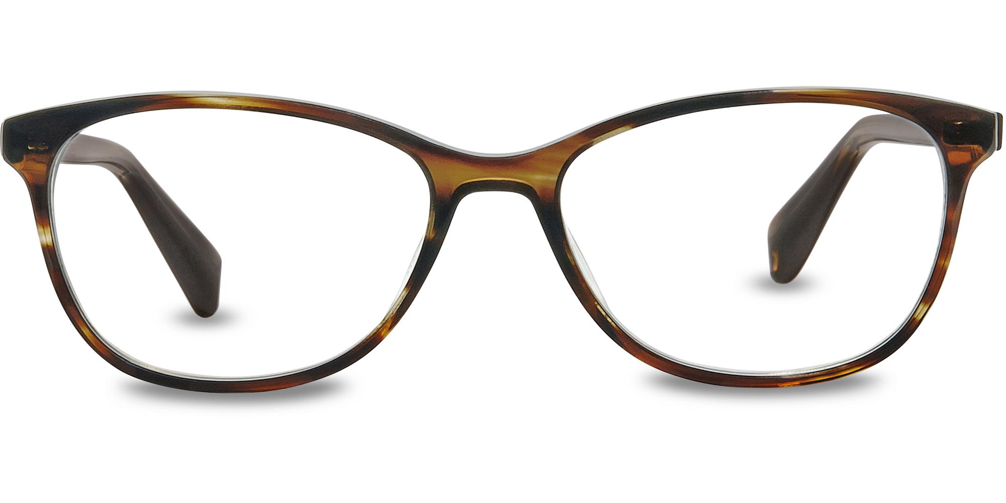 Daisy f Eyeglasses in Striped Molasses Progressives Ultra High-Index