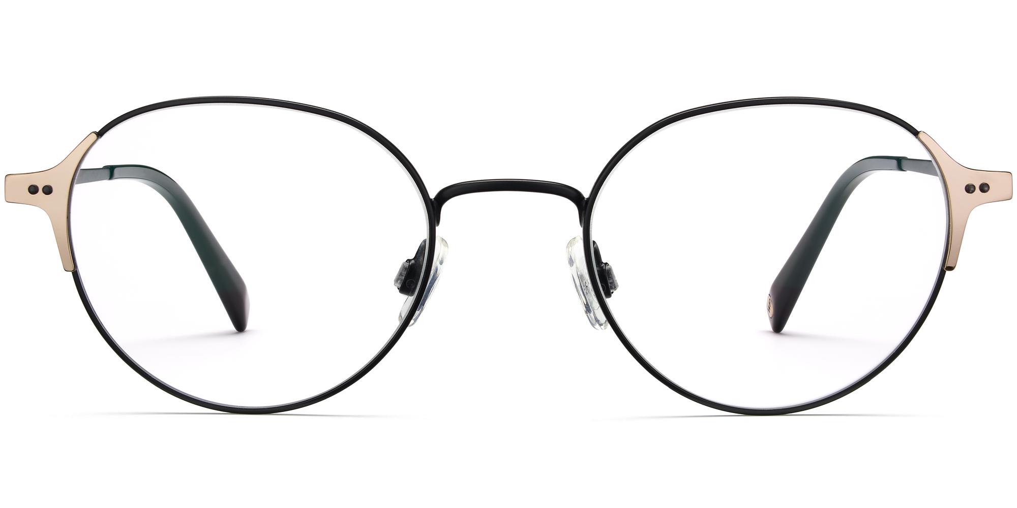 Cole f eyeglasses in Brushed Ink with Polished Gold (High Index Blue Light)