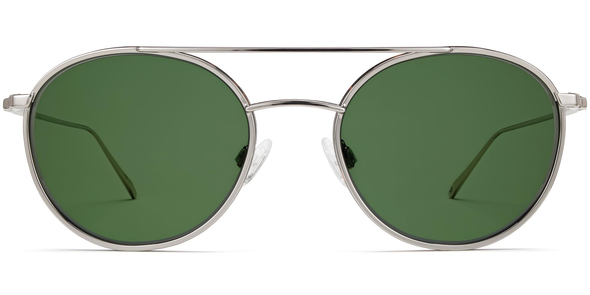 Harrison f sunglasses in Polished Silver with Whiskey Tortoise Matte (Grey Rx)