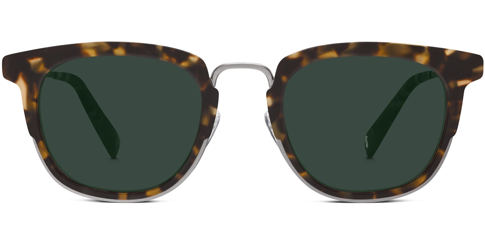 Avery f sunglasses in Hazelnut Tortoise Matte with Silver (Green Rx)