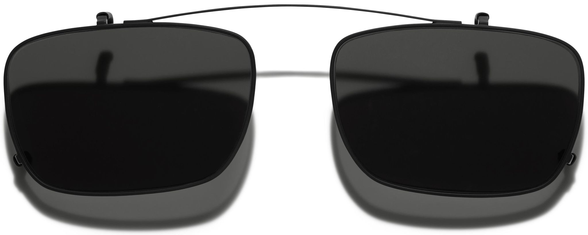 Front view of Wilkie Clip-On Medium in Brushed Ink with Grey Lenses
