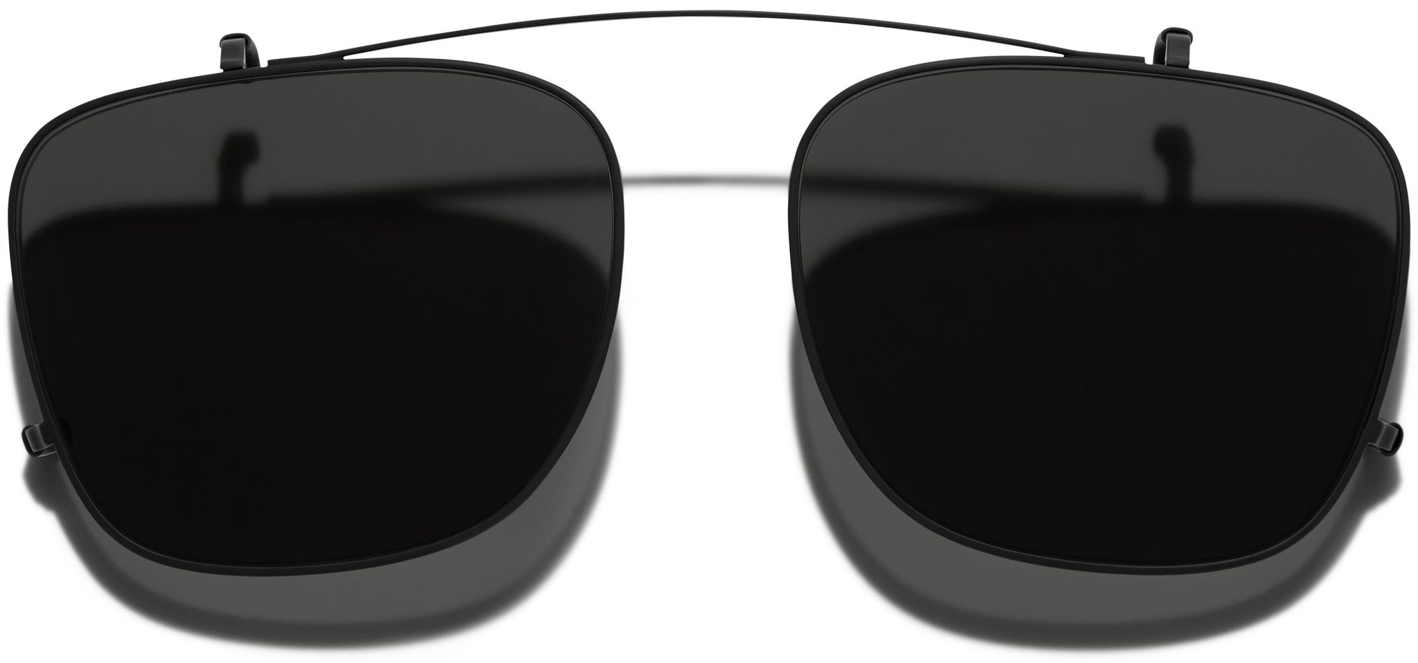 Front view of Chamberlain Clip-On Medium in Brushed Ink with Grey Lenses