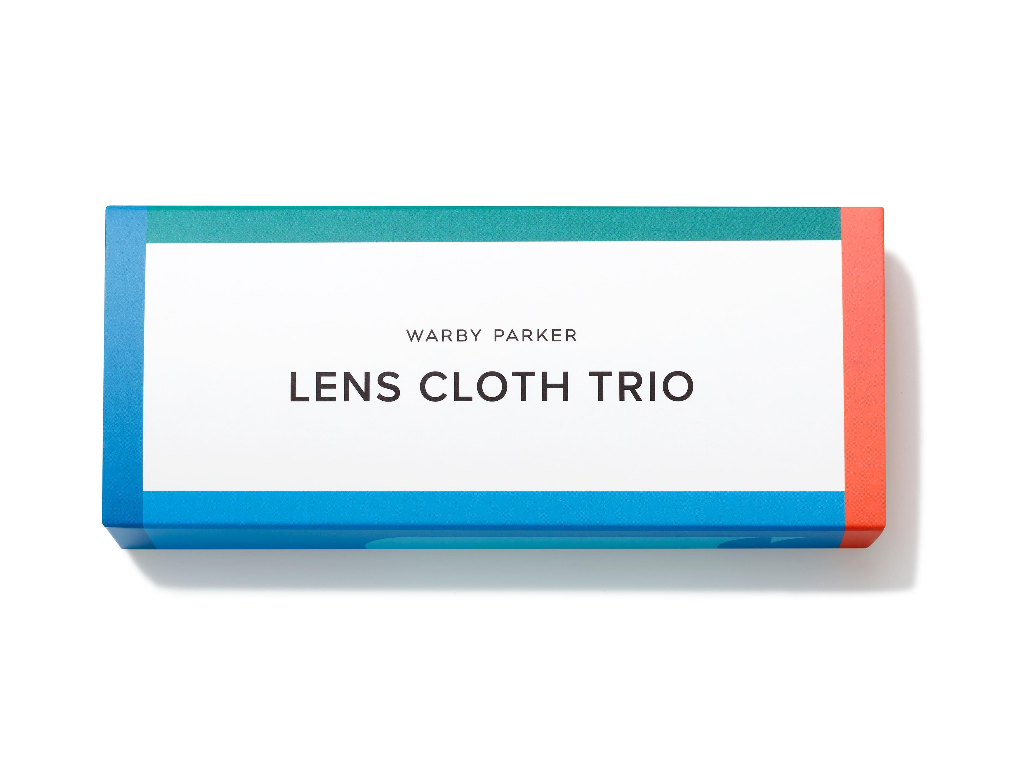 Front view of Lens Cloth Trio in lens-cloth-trio