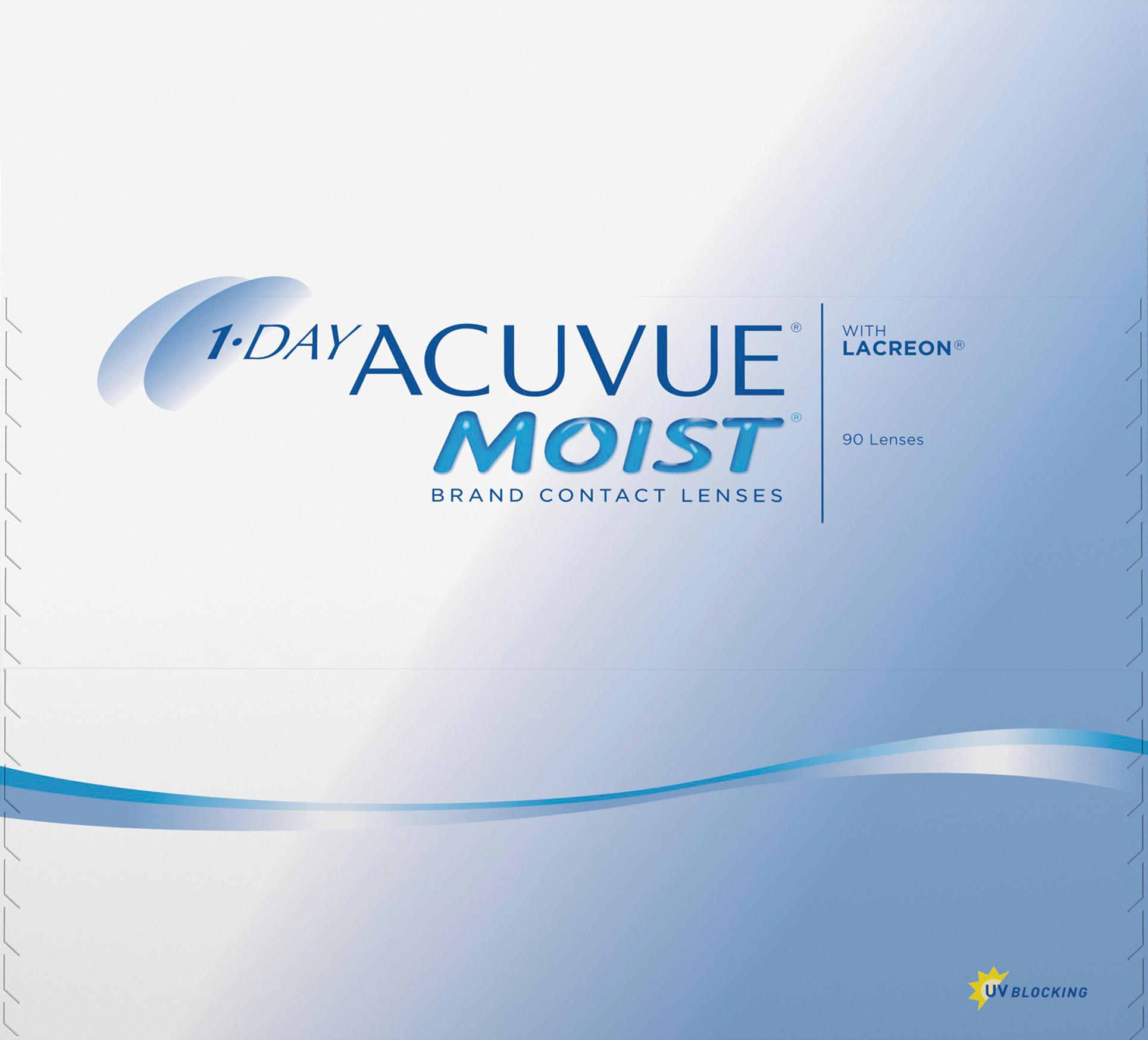 1-DAY ACUVUE® MOIST contacts (90 pack), image 1