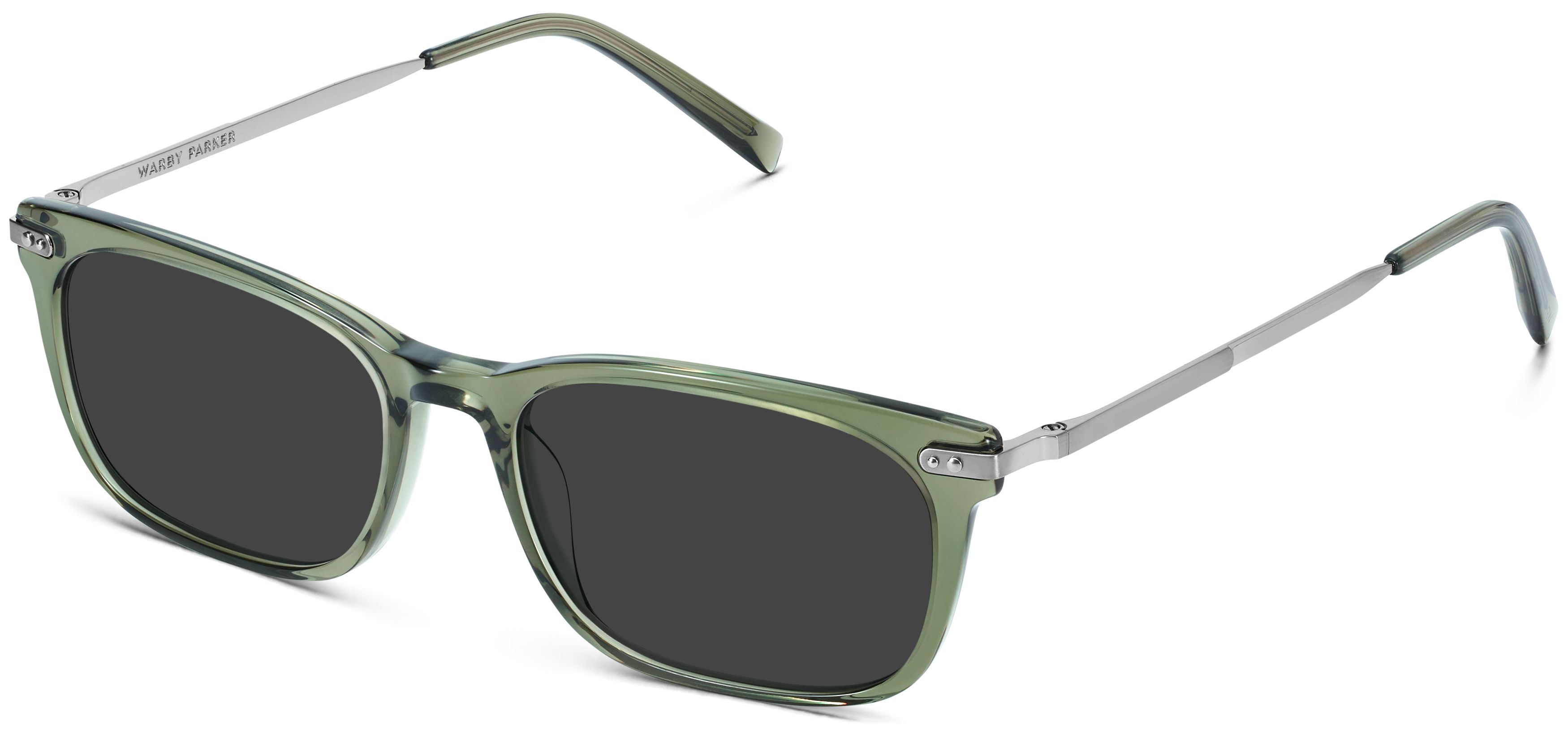 Claude Sunglasses in Seaweed Crystal with Antique Silver 