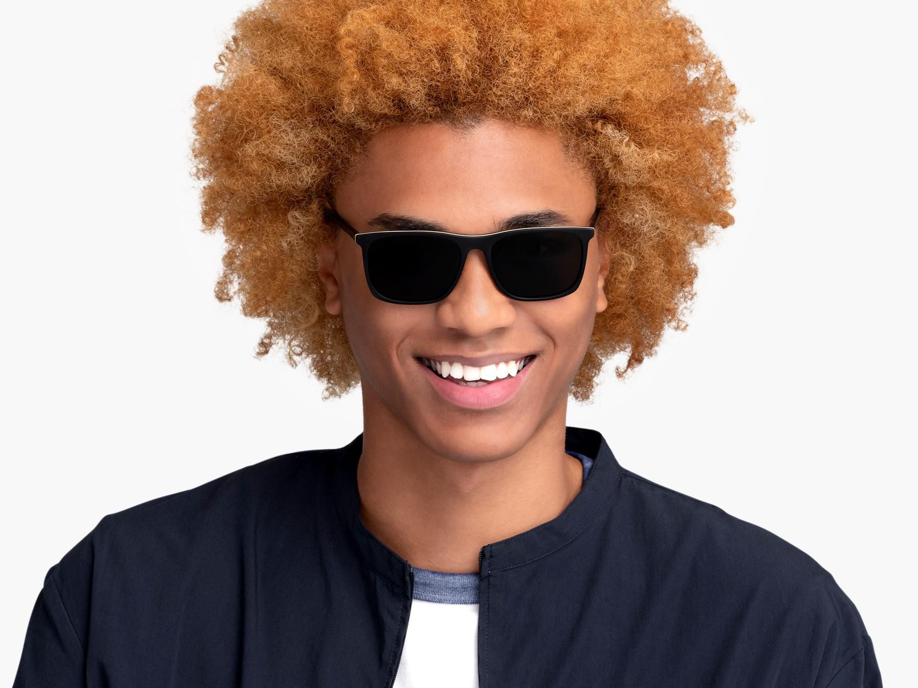 Fletcher Low Bridge Fit Sunglasses in Black Matte Eclipse | Warby