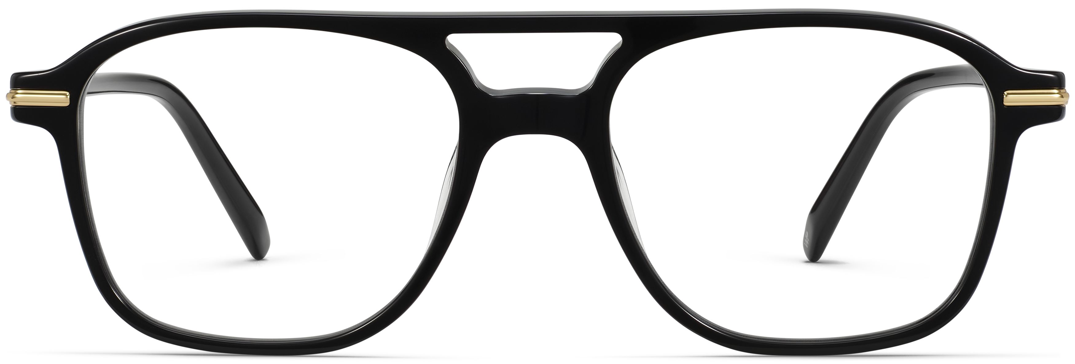Brimmer Jet Black with Polished Gold, front view