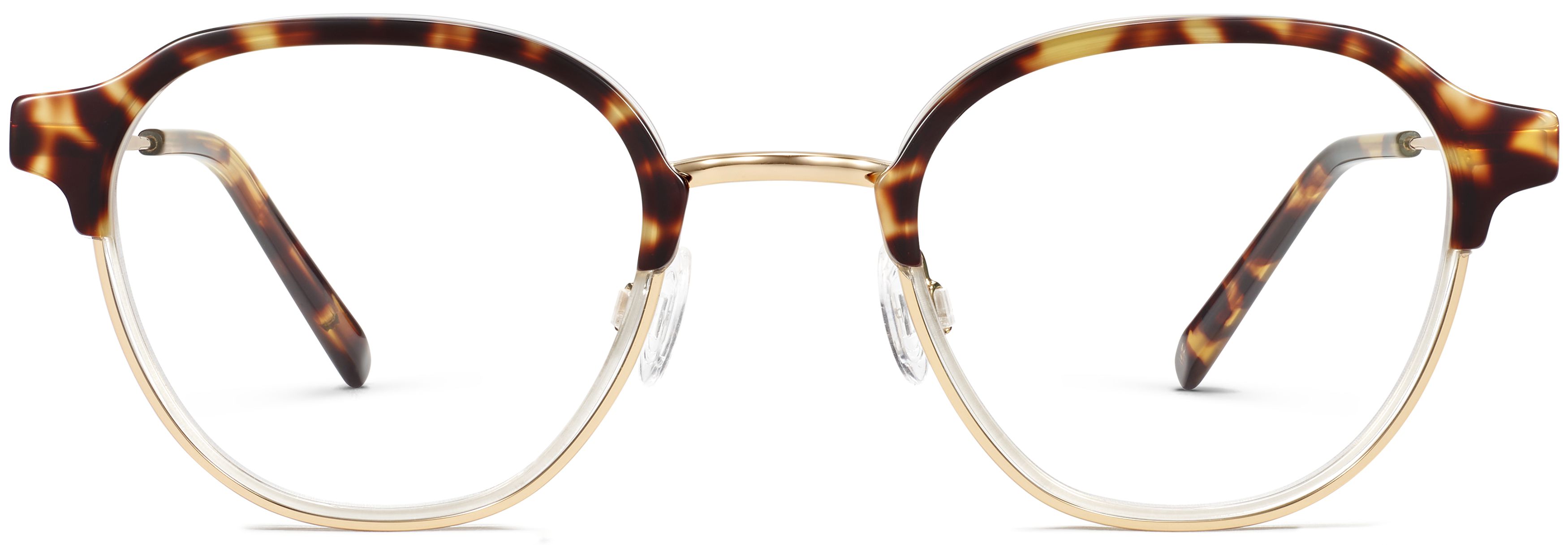 Finnegan Layered Hazelnut Tortoise with Polished Gold, front view