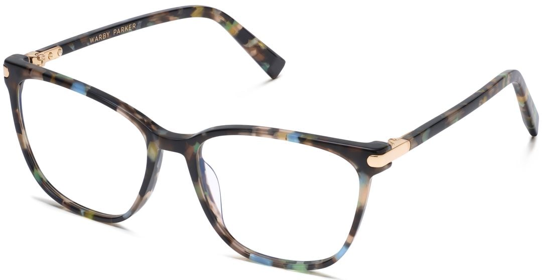 Esme Eyeglasses in Aventurine Tortoise with Polished Gold | Warby Parker