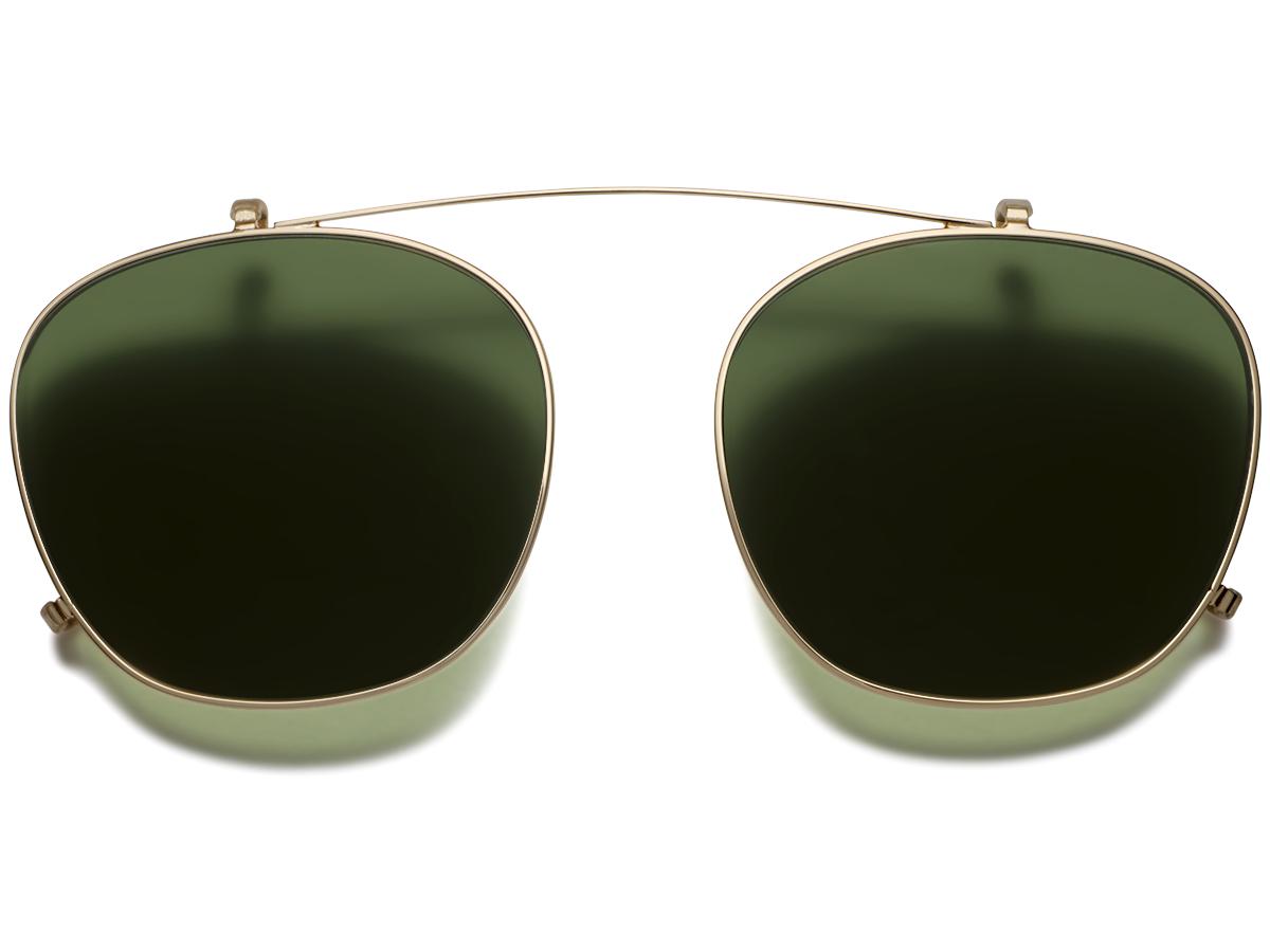 Felix Clip-On Medium in Polished Silver with Blue Lenses