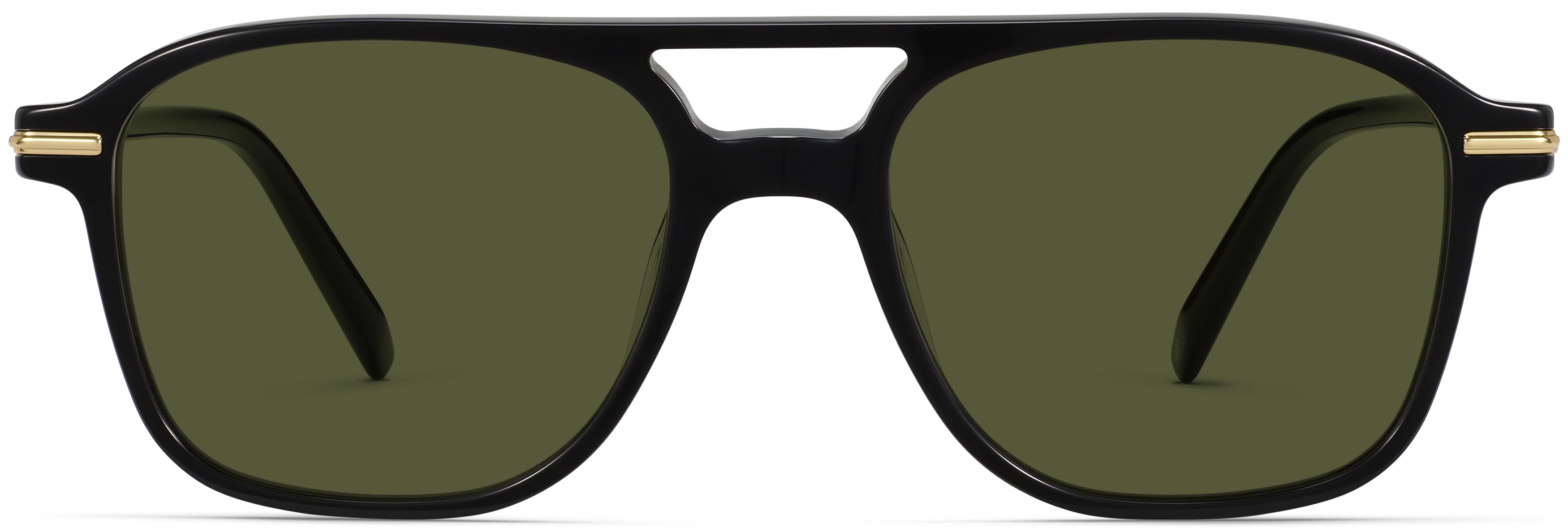 Brimmer Jet Black with Polished Gold, front view