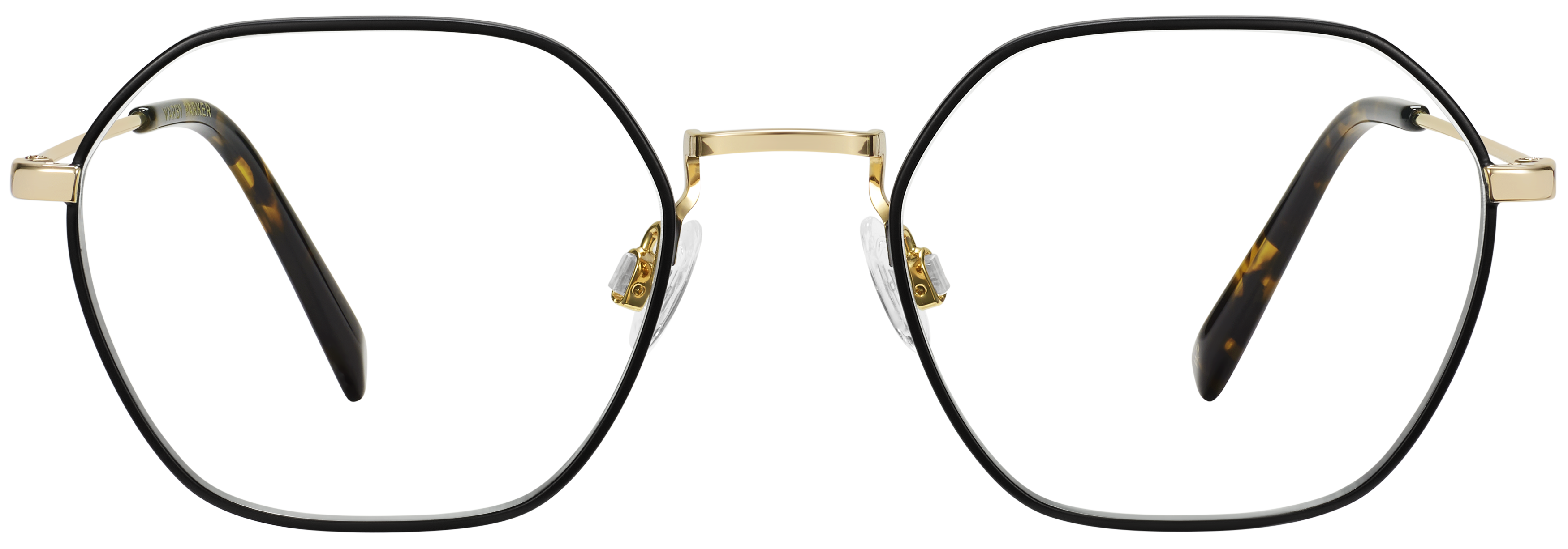 Keiko Eyeglasses in Brushed Ink with Polished Gold
