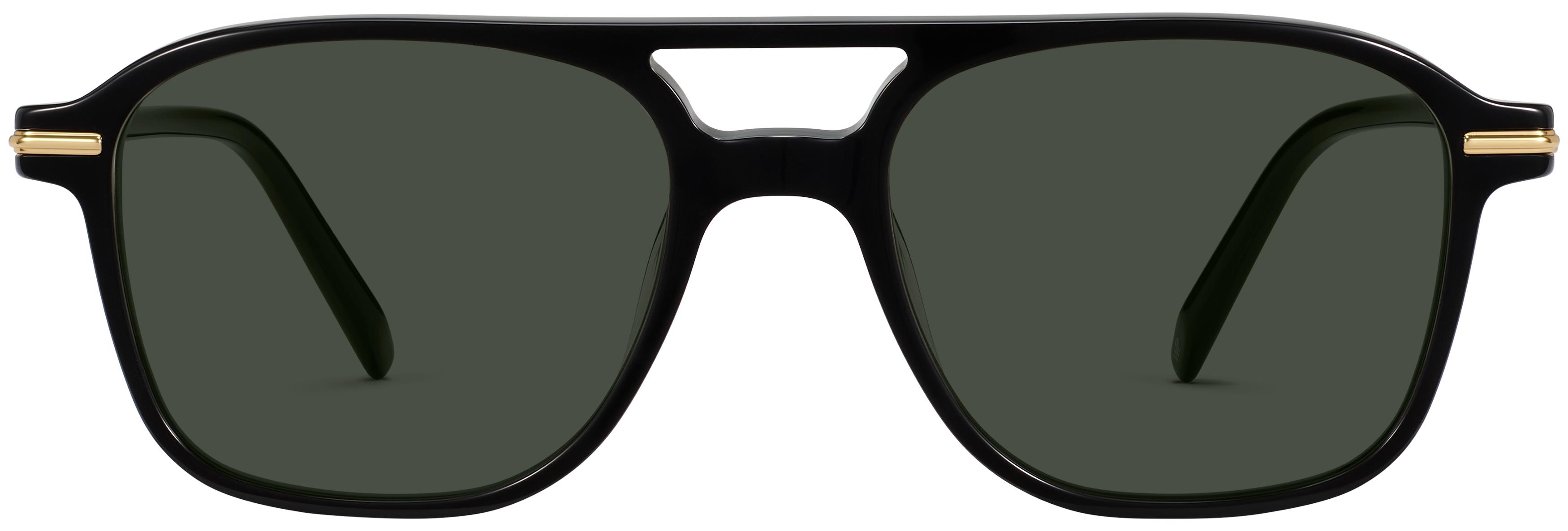 Warby Parker Gold Frame Black Lens Square Sunglasses Raider Sunglasses in Brushed Ink with Polished Gold — Medium  main image 4