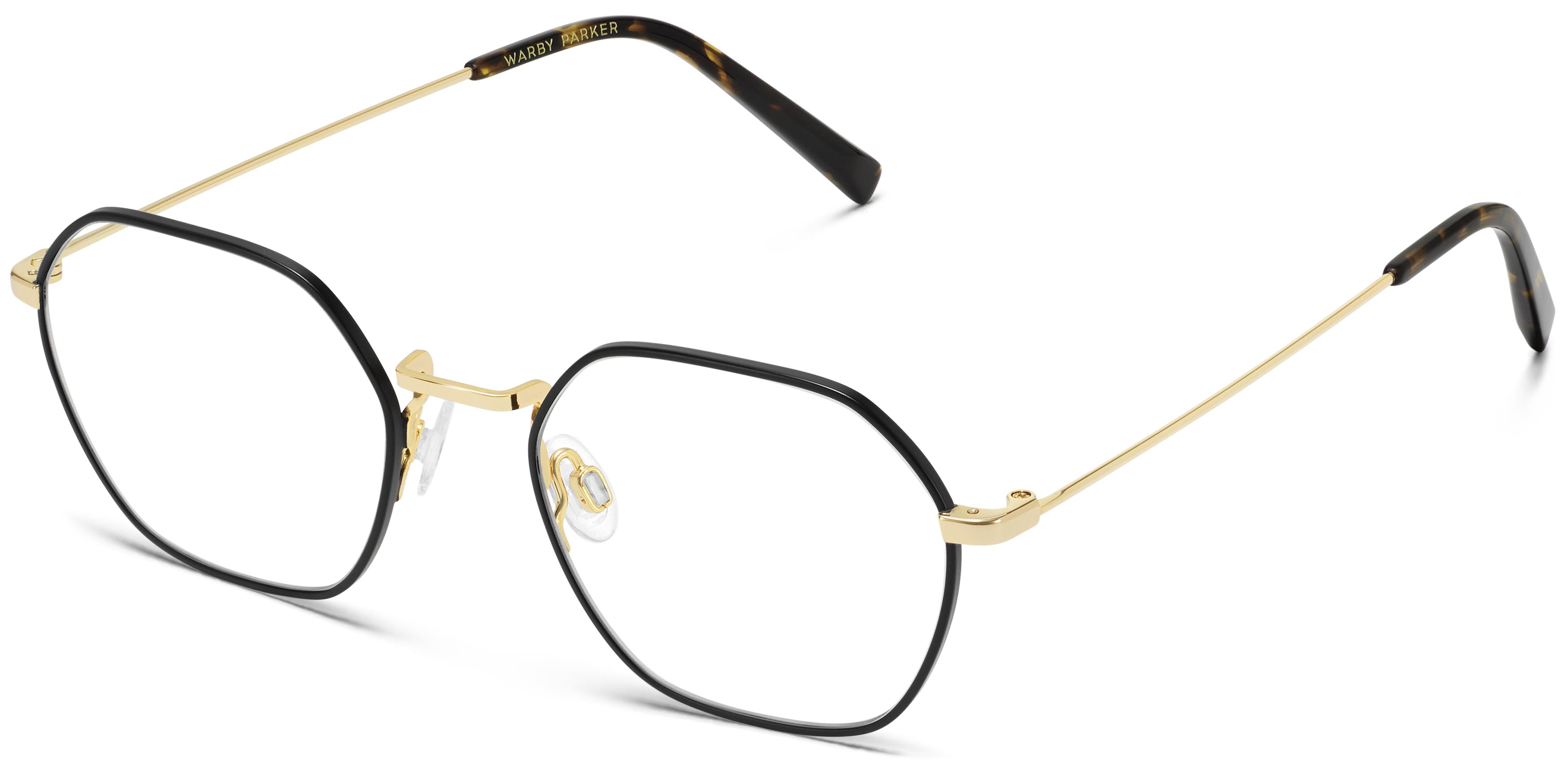 Keiko Eyeglasses in Brushed Ink with Polished Gold | Warby Parker
