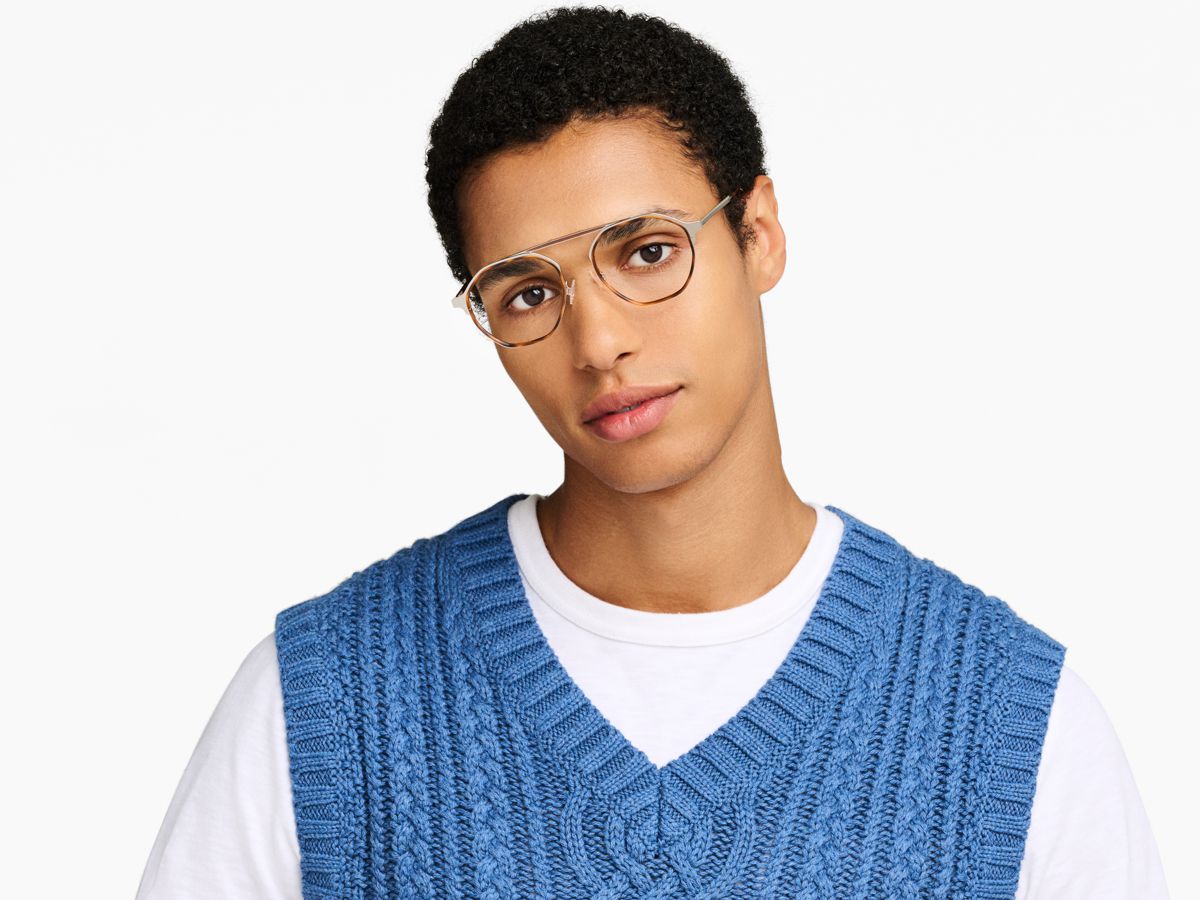 Weller Eyeglasses in Oak Barrel with Polished Silver | Warby Parker