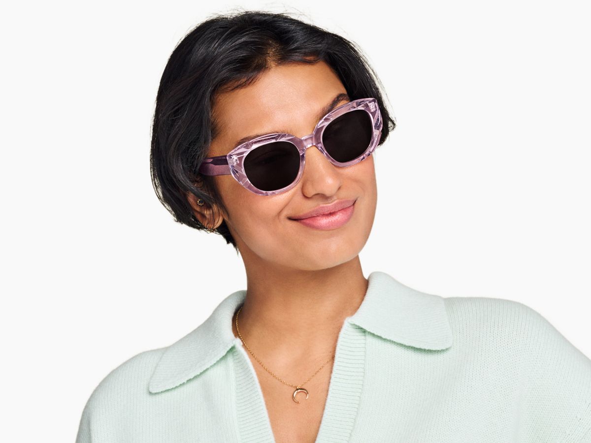 Warby Parker Makai Sunglasses in Aloe Crystal Elio Sunglasses in Cactus Crystal with Polished Silver  main image 4