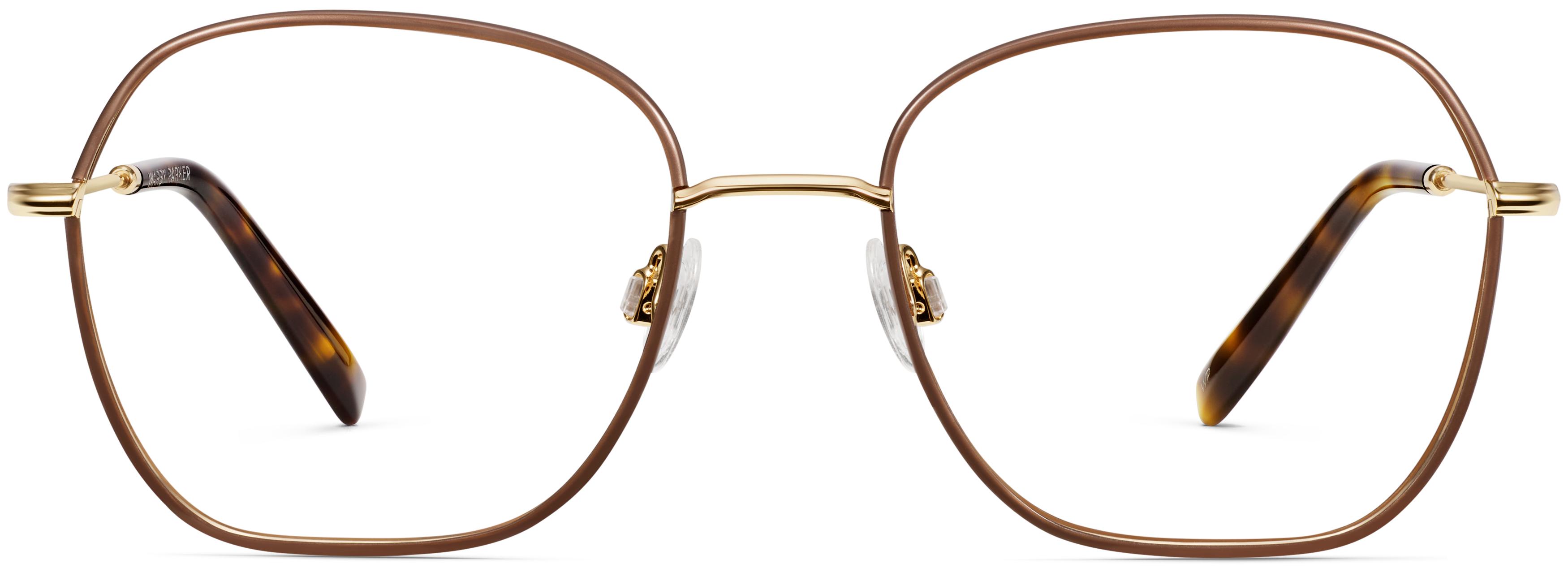 Etta Bronze Pearl with Polished Gold, front view