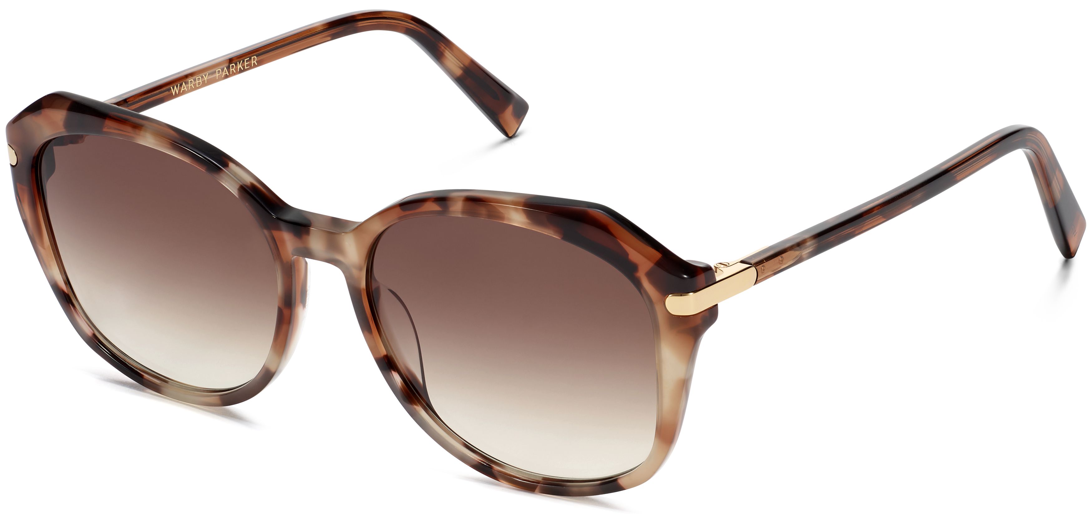 Nancy Sunglasses in Sesame Tortoise with Polished Gold | Warby Parker