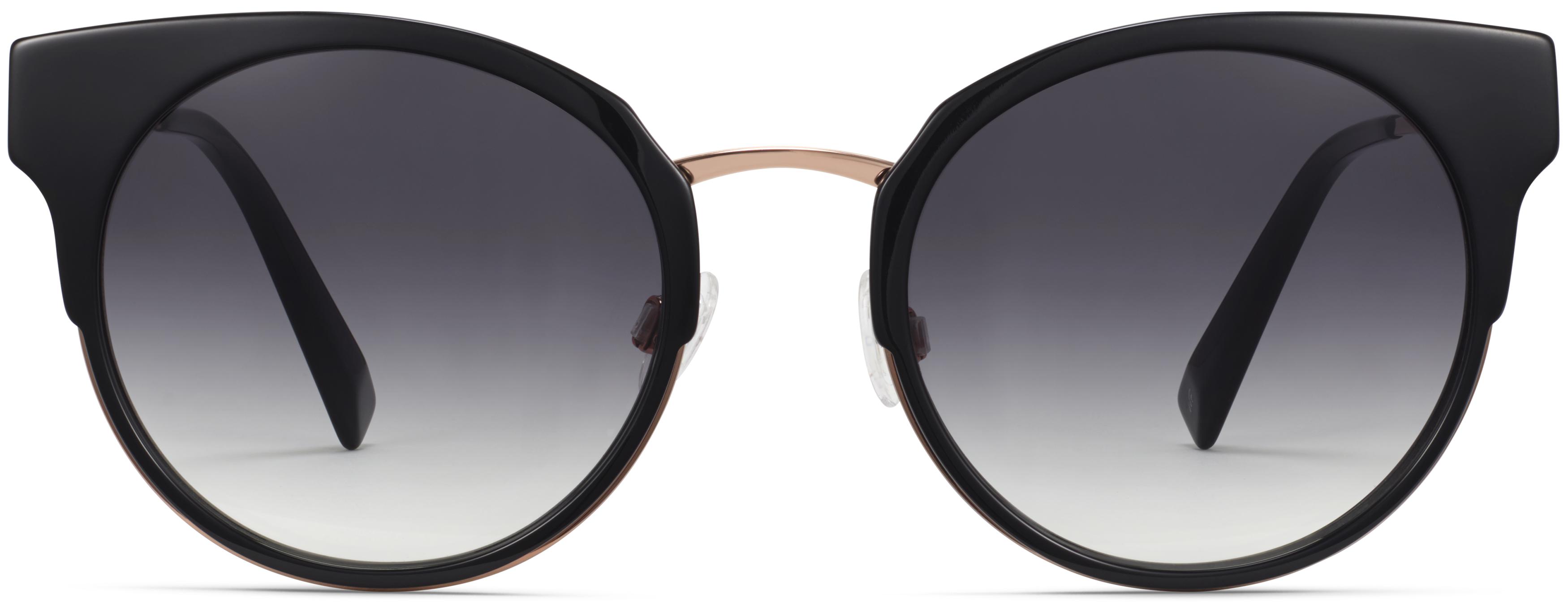 Cleo Sunglasses in Jet Black with Rose Gold