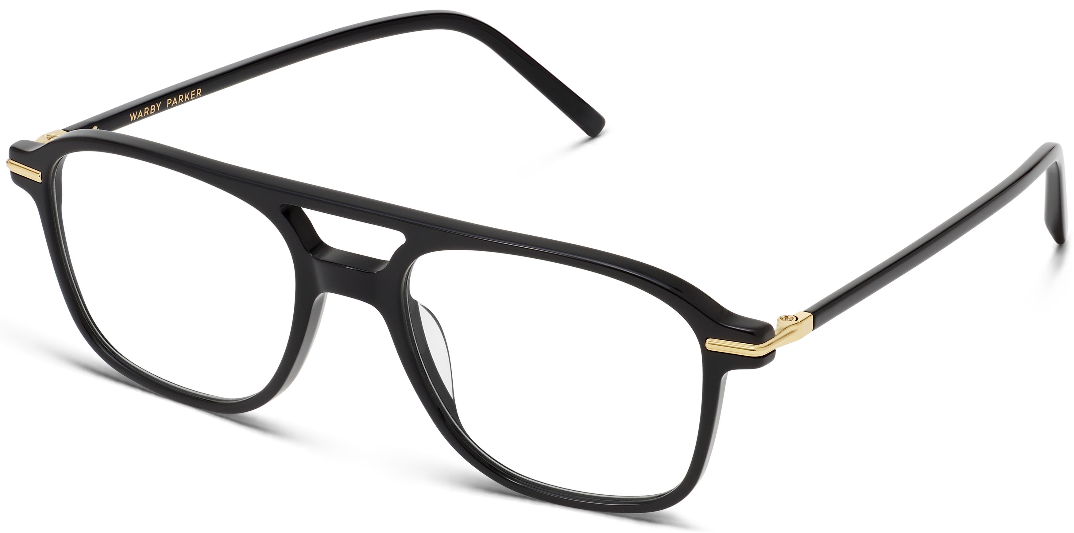 パリミキ 眼鏡 メガネ アイウェア ゴールド ブラック ヴィンテージ 80406 Brimmer Eyeglasses in Jet Black with Polished Gold — Wide | Warby