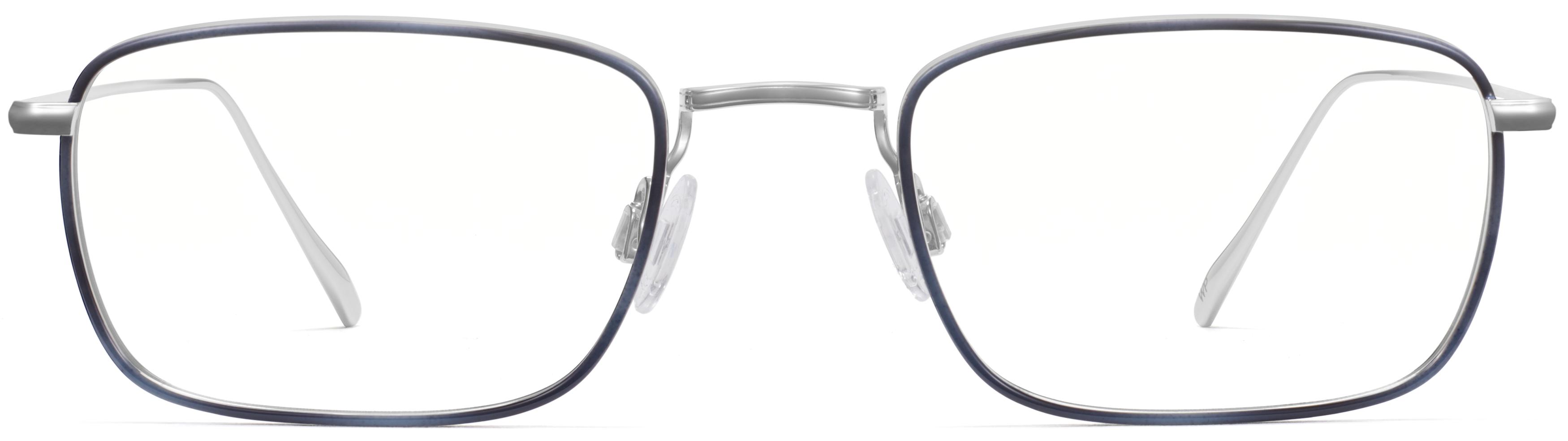 Stephens Eyeglasses in Polished Silver with Belize Blue | Warby Parker