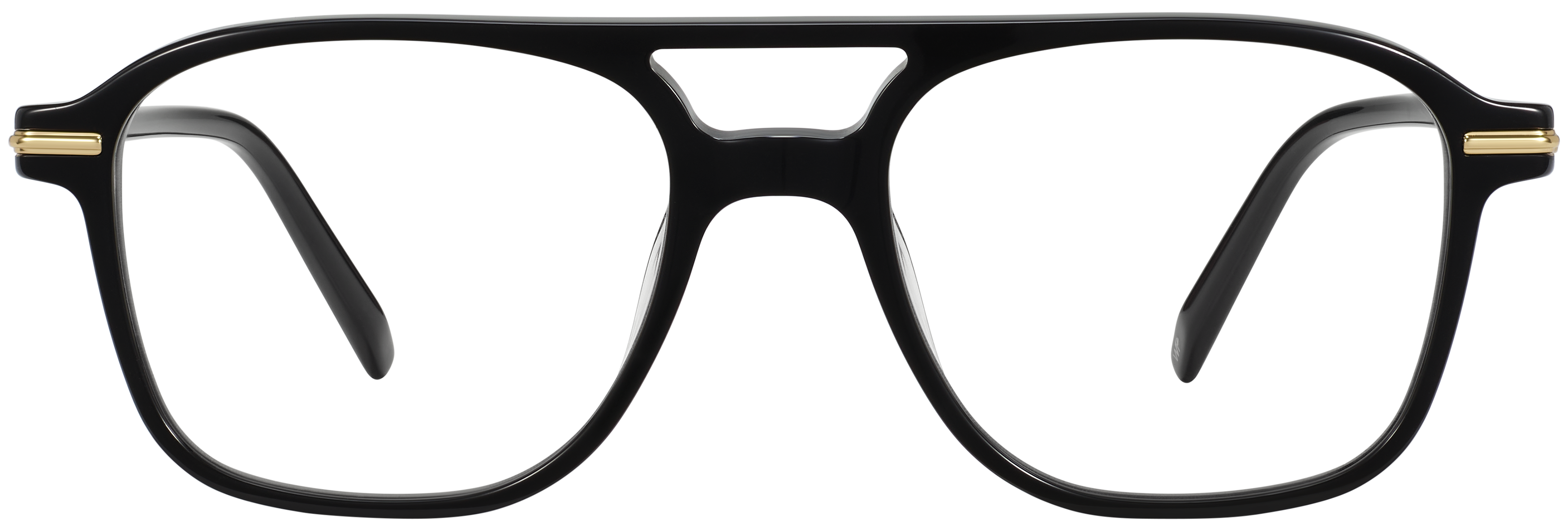 Brimmer Jet Black with Polished Gold, baseTransparent view