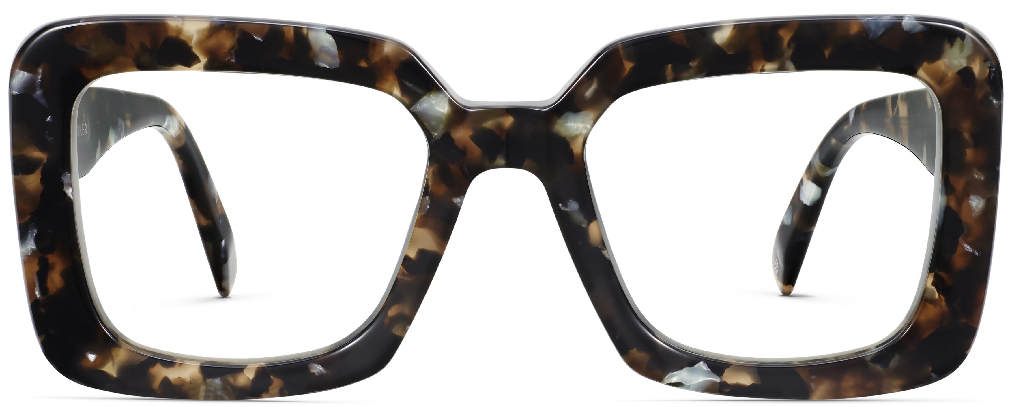 Black Large Tortoise Shell Glasses Clarissa Eyeglasses In Smoky