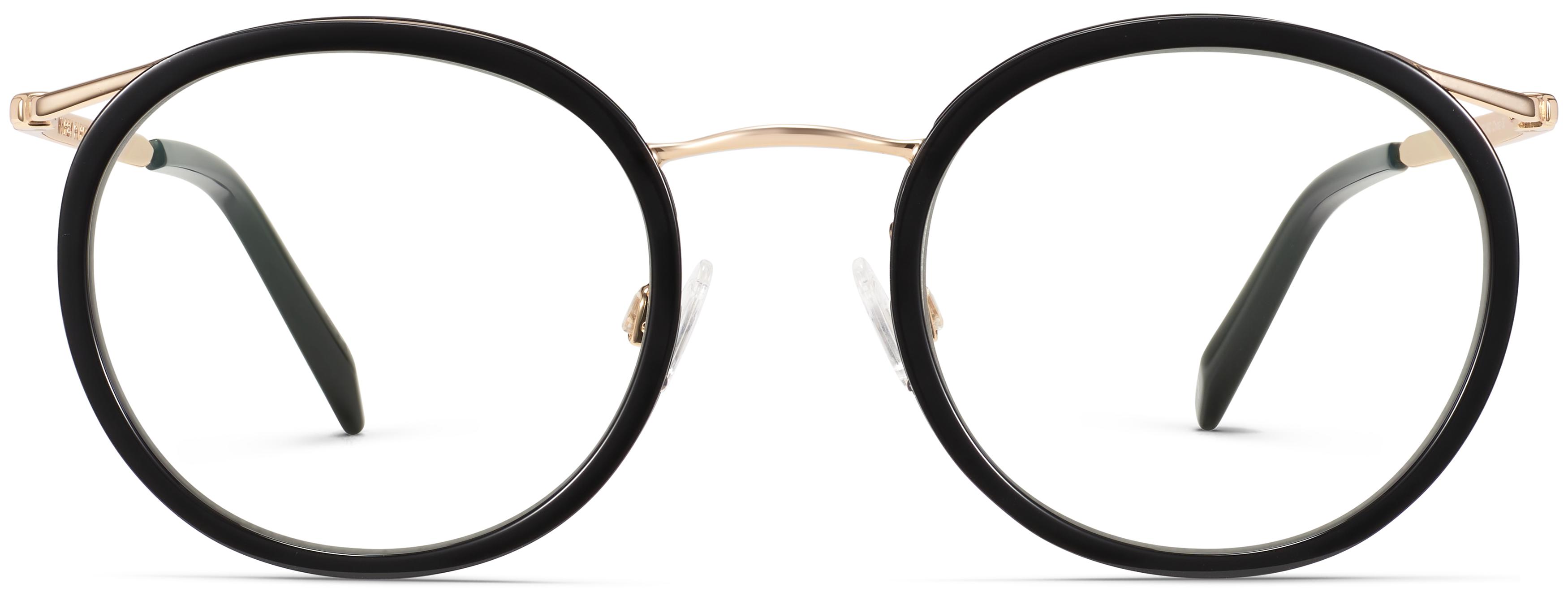 Round Women Glasses Frame Thin Light Metal Damen Brillen Eyeglasses Black  Gold