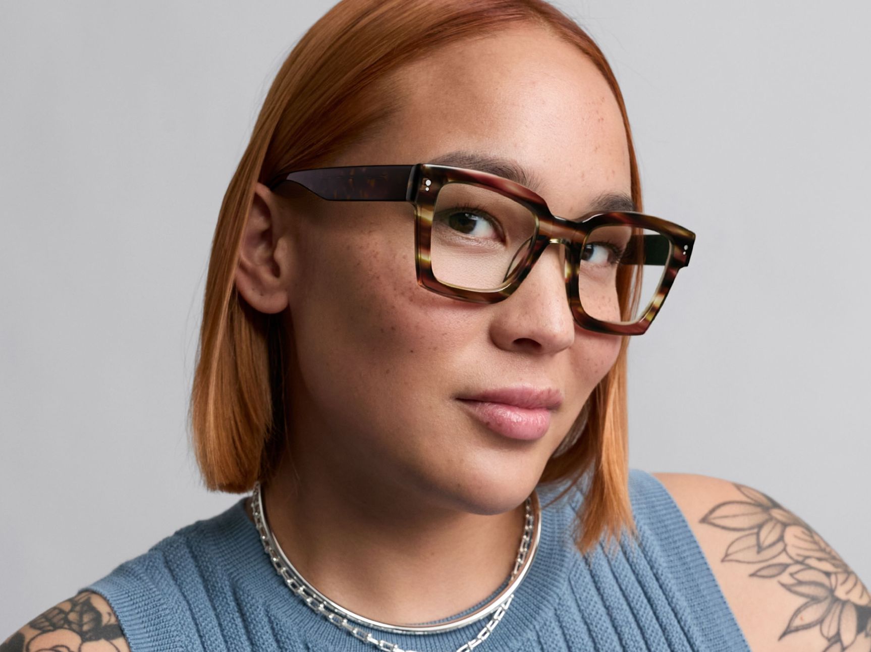 Sonia in Striped Magnolia with Cognac Tortoise, image 2