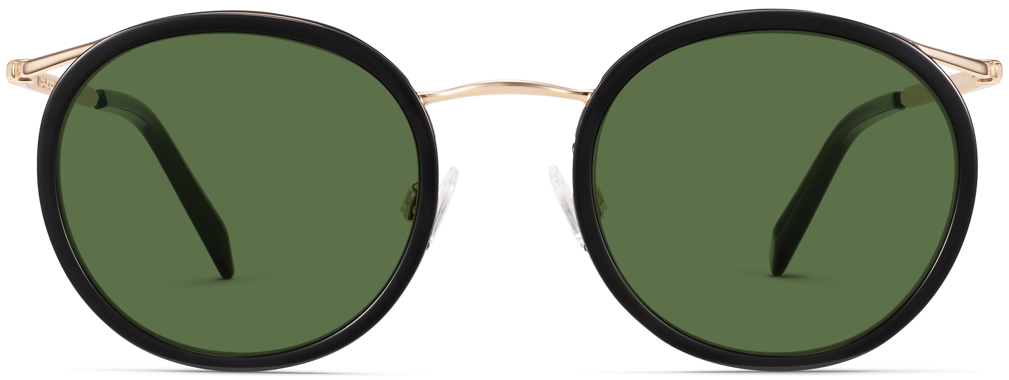 Baird Sunglasses in Jet Black with Polished Gold