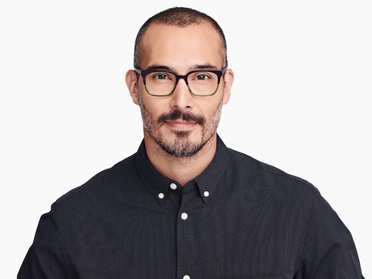 Hughes Eyeglasses in Green Garnet Fade