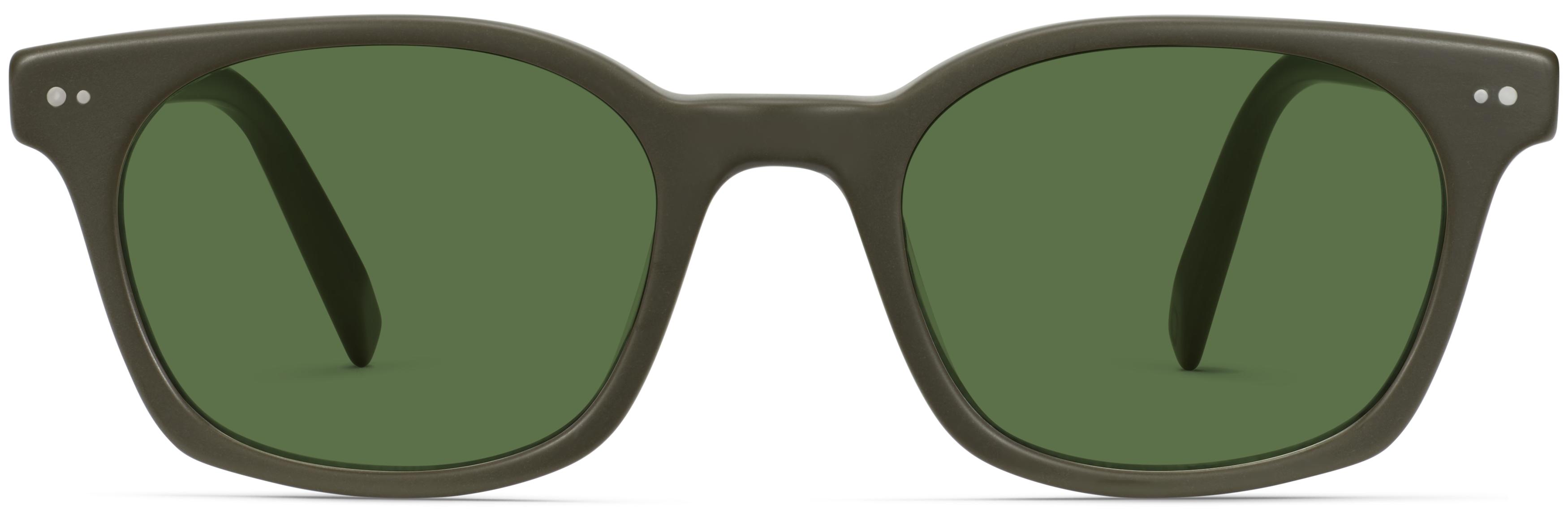 Warby Parker Olive Green Sunglasses Felix Clip-On Medium in Polished Gold with Green Lenses main image 2