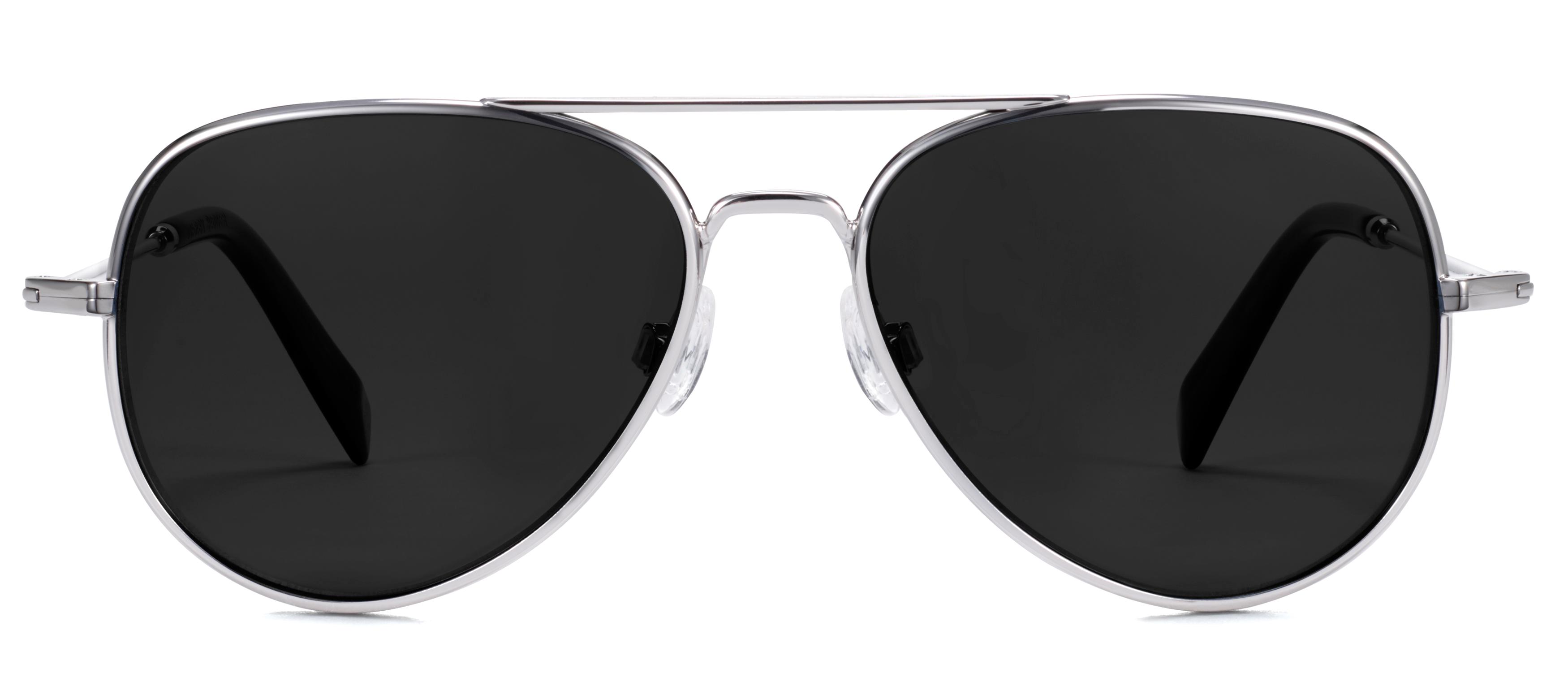 Warby Parker Raider Silver Aviator Sunglasses blue/gray tint w PRESCRIPTION Raider Sunglasses in Brushed Ink | Warby Parker main image 3