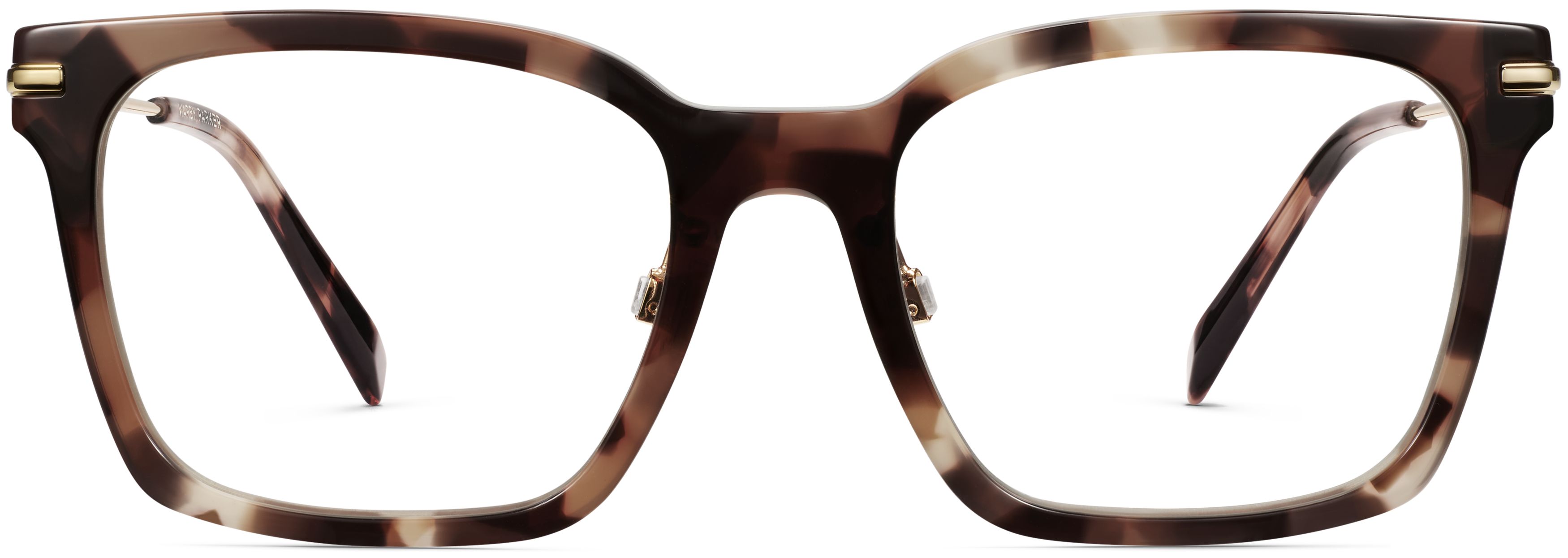 Melva Sesame Tortoise with Polished Gold, front view