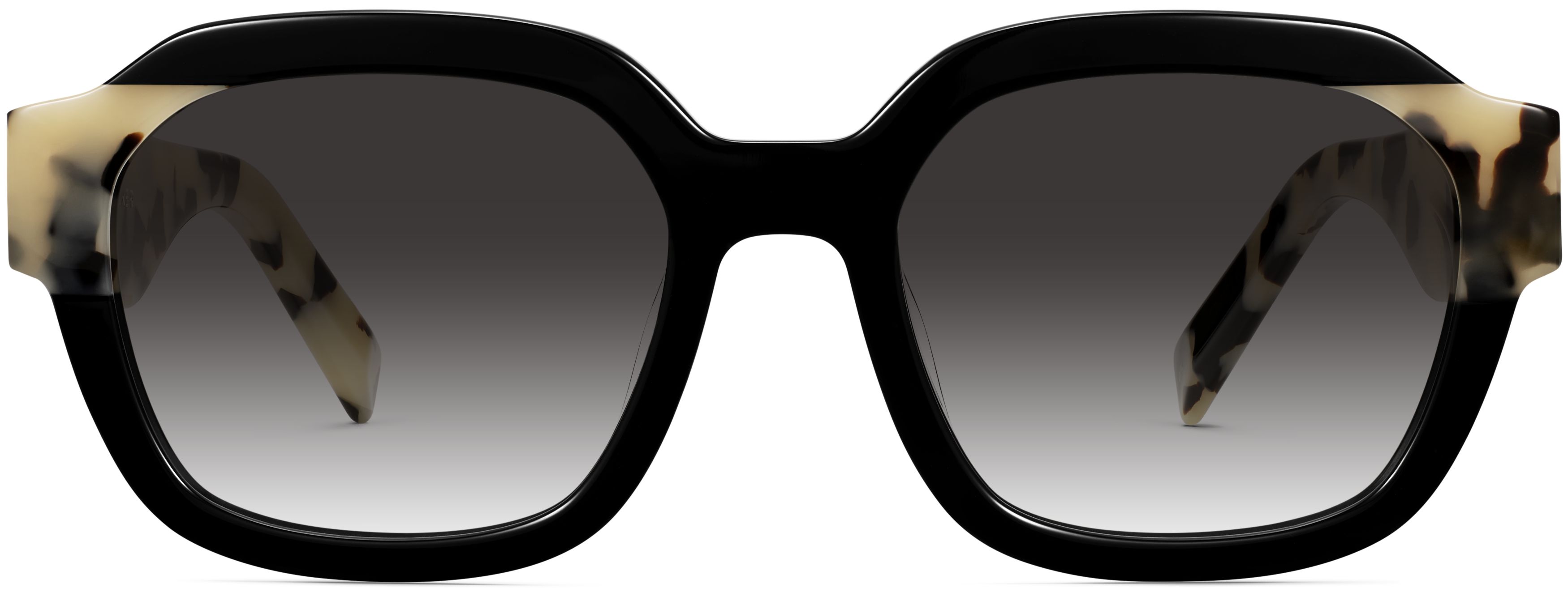 Nida Jet Black with Stone Tortoise, front view