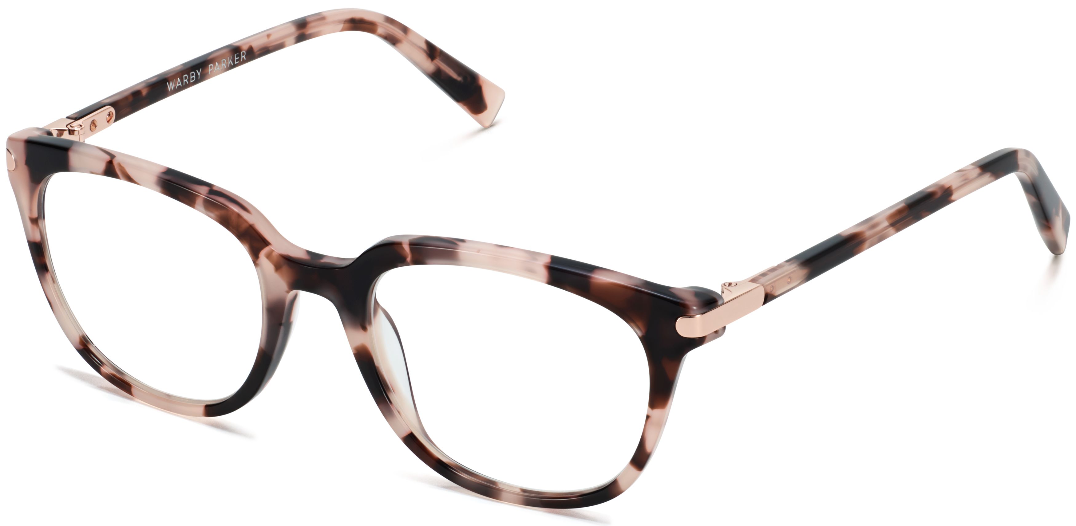 Warby Parker Translucent Blush Cat-Eye Glasses Warby Parker Eyeglasses Louise W 286 Blush Tortoise Semi Cat  main image 3