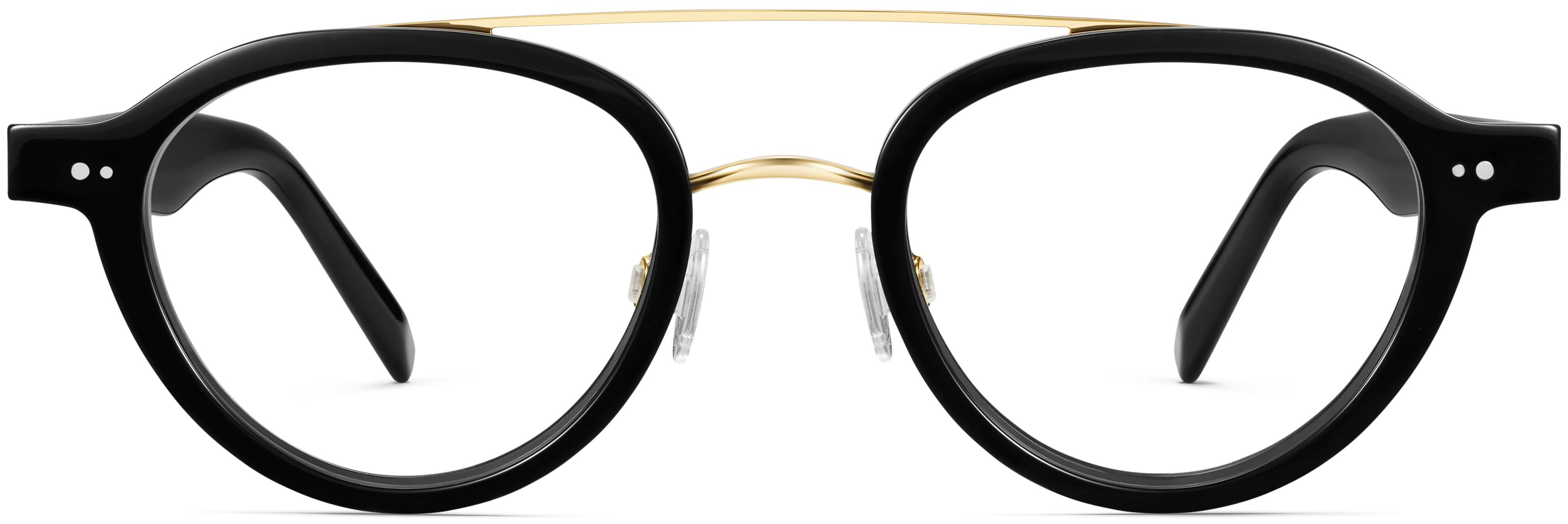 Luther Jet Black with Polished Gold, front view