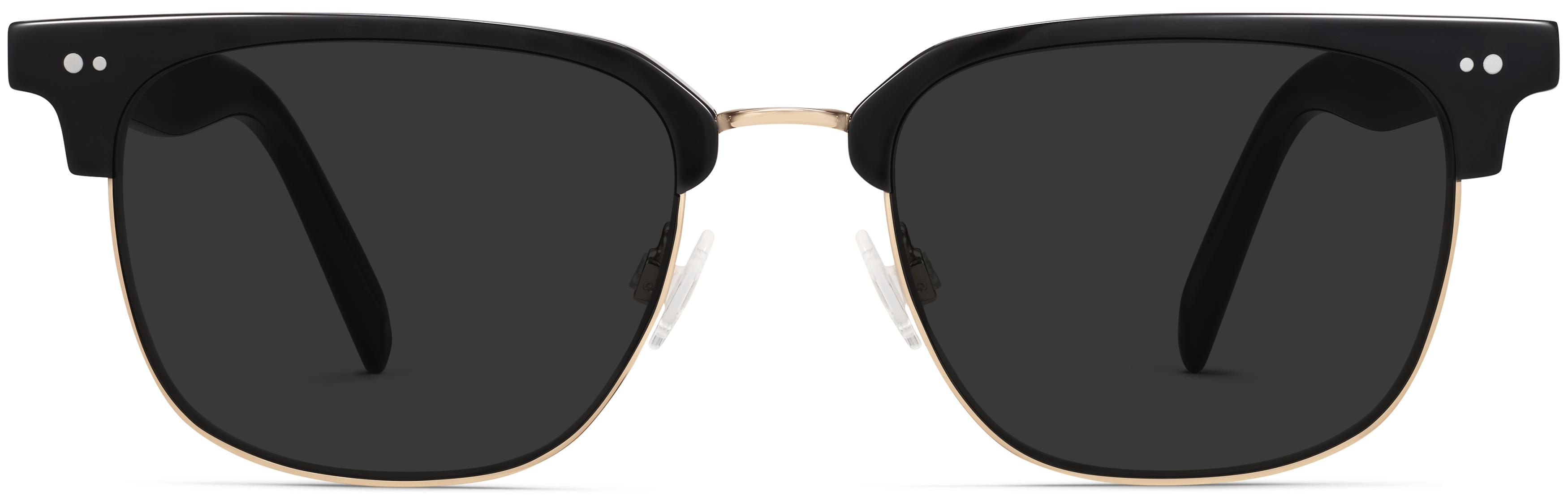 Baird Sunglasses in Jet Black with Polished Gold