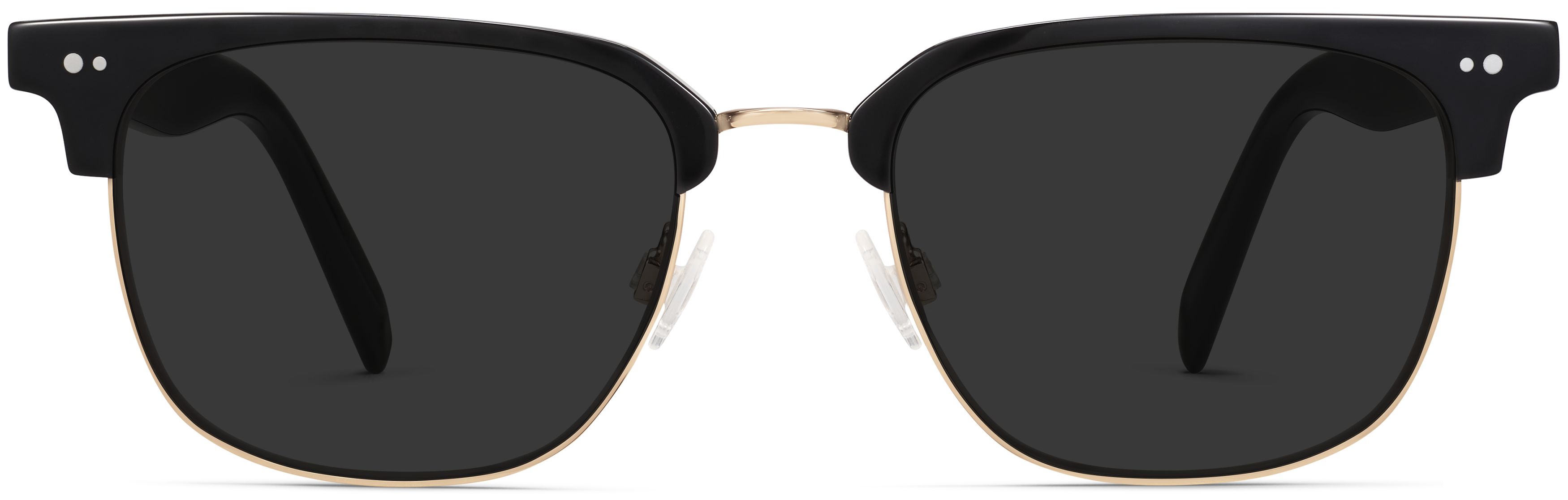 Baird Jet Black with Polished Gold, front view