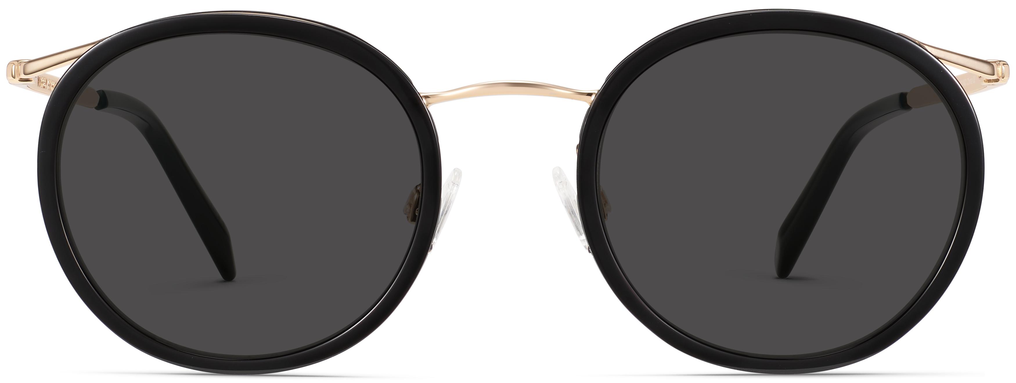 Baird Sunglasses in Jet Black with Polished Gold