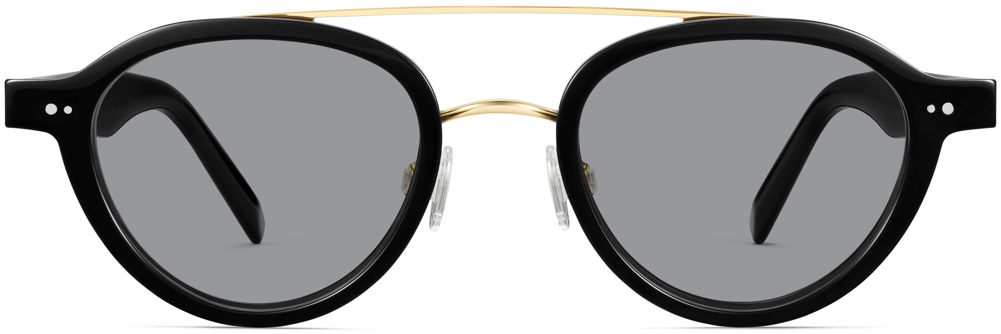 Luther Jet Black with Polished Gold, front view