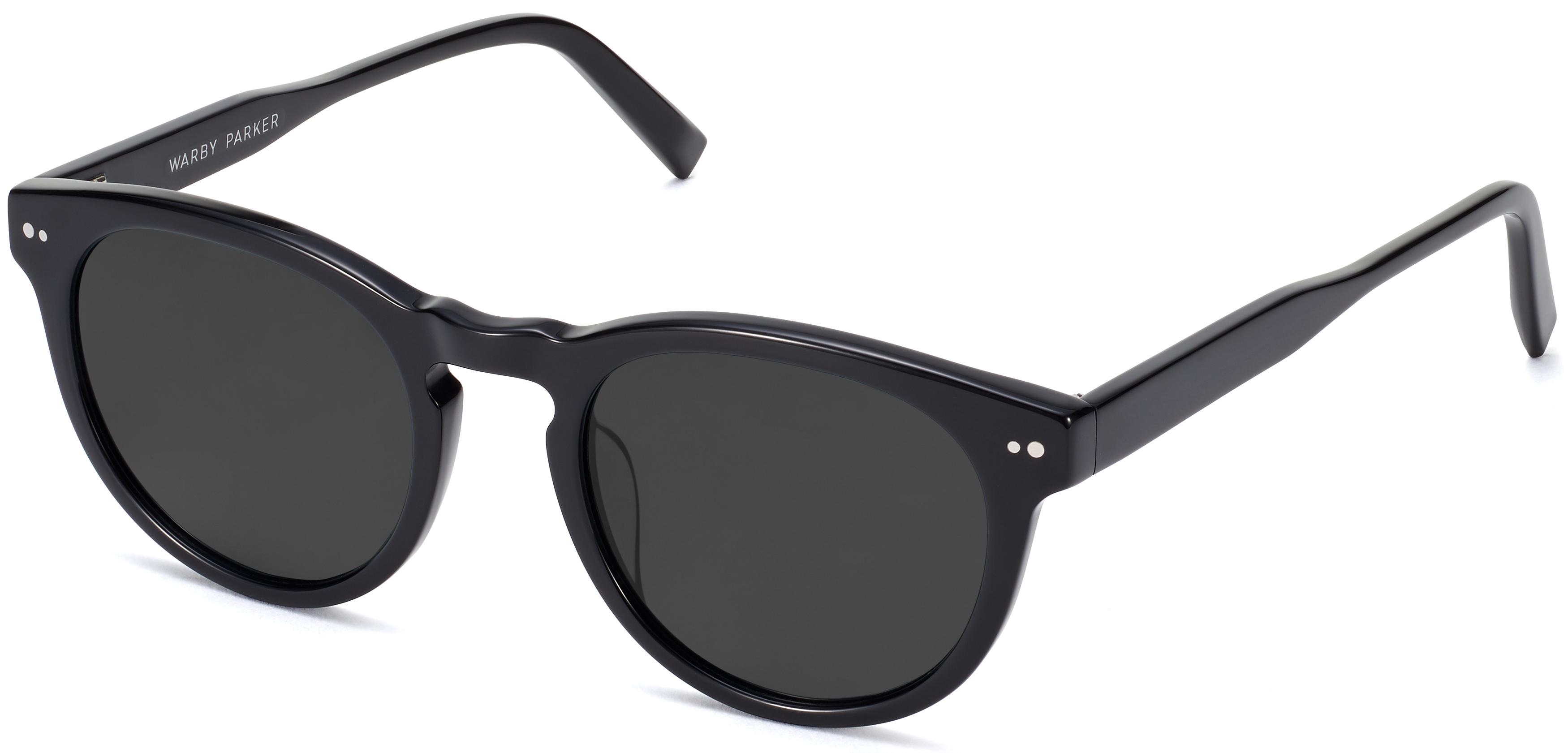 Hayes Low Bridge Fit Sunglasses in Jet Black — Wide | Warby Parker