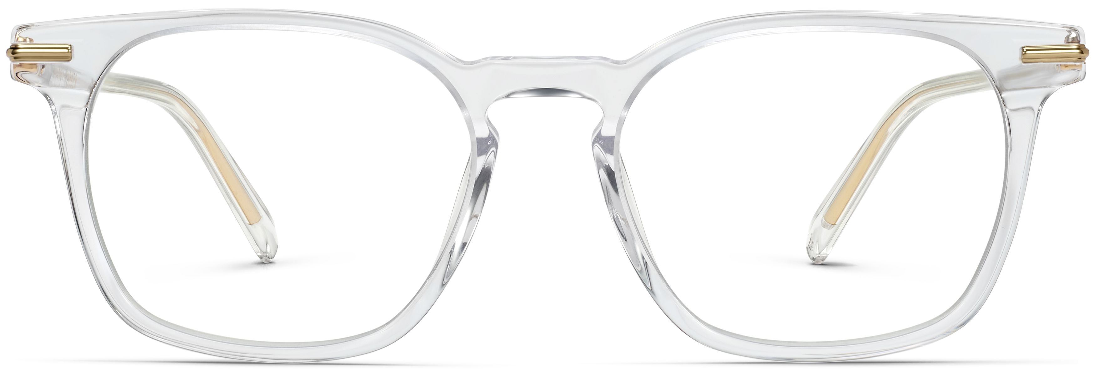 Santiago Crystal with Polished Gold, front view