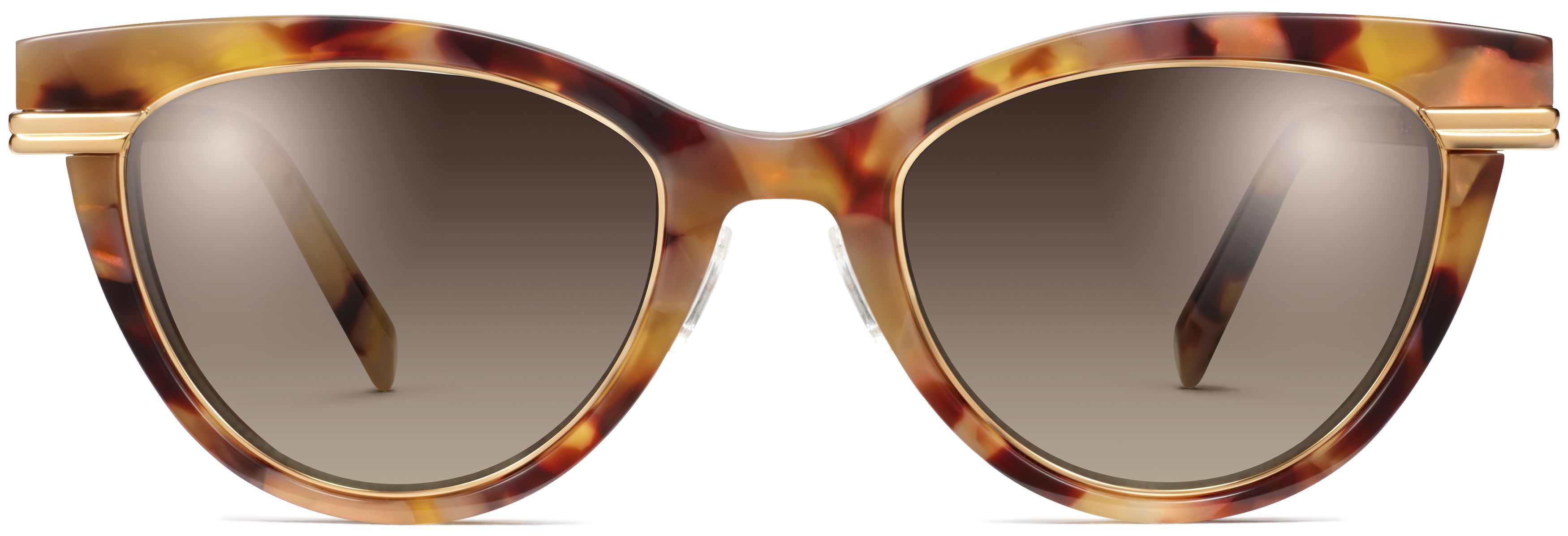 Aurelia Adobe Tortoise with Polished Gold, front view