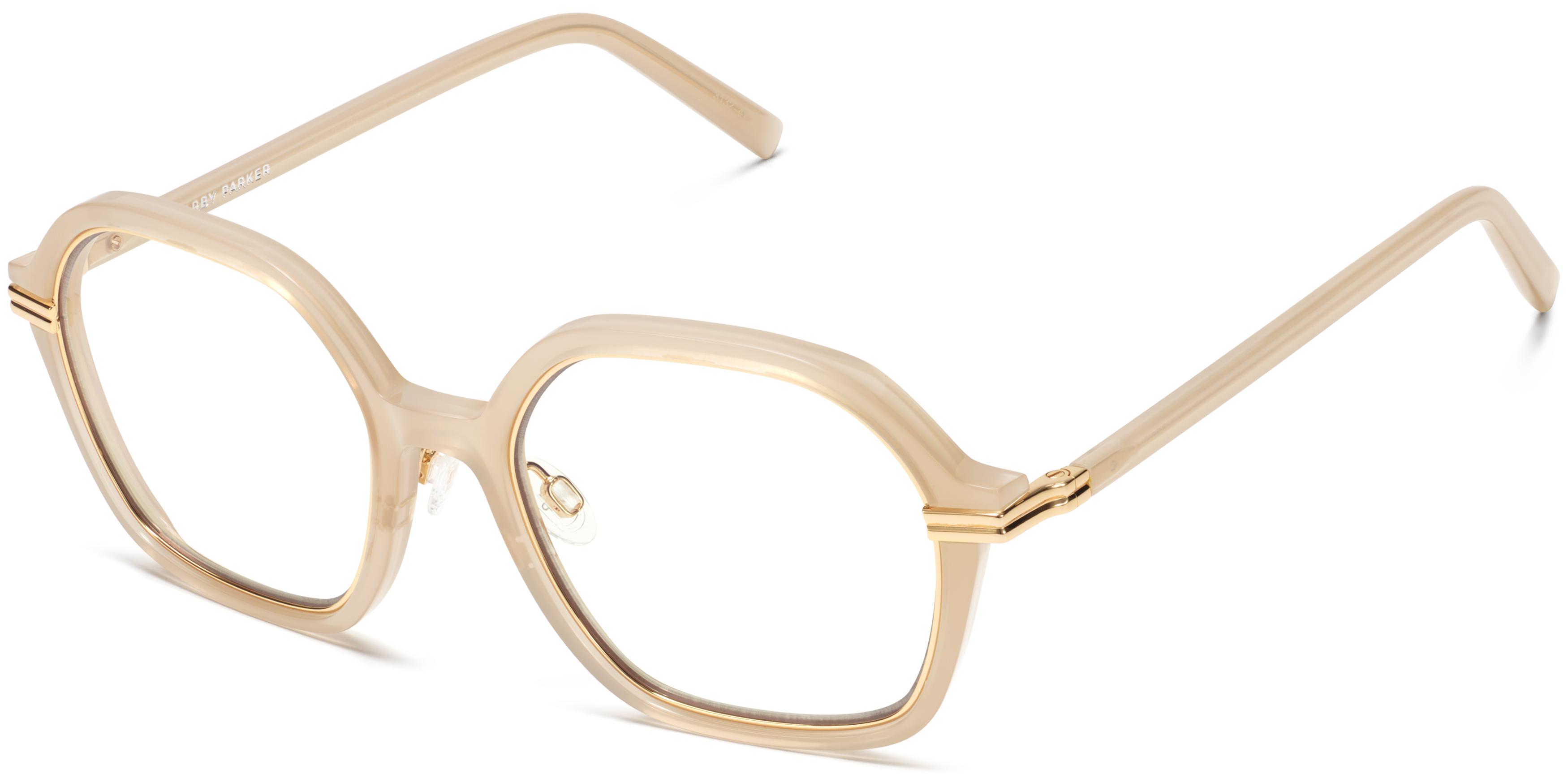 Esperanza Eyeglasses in Praline with Polished Gold Warby Parker