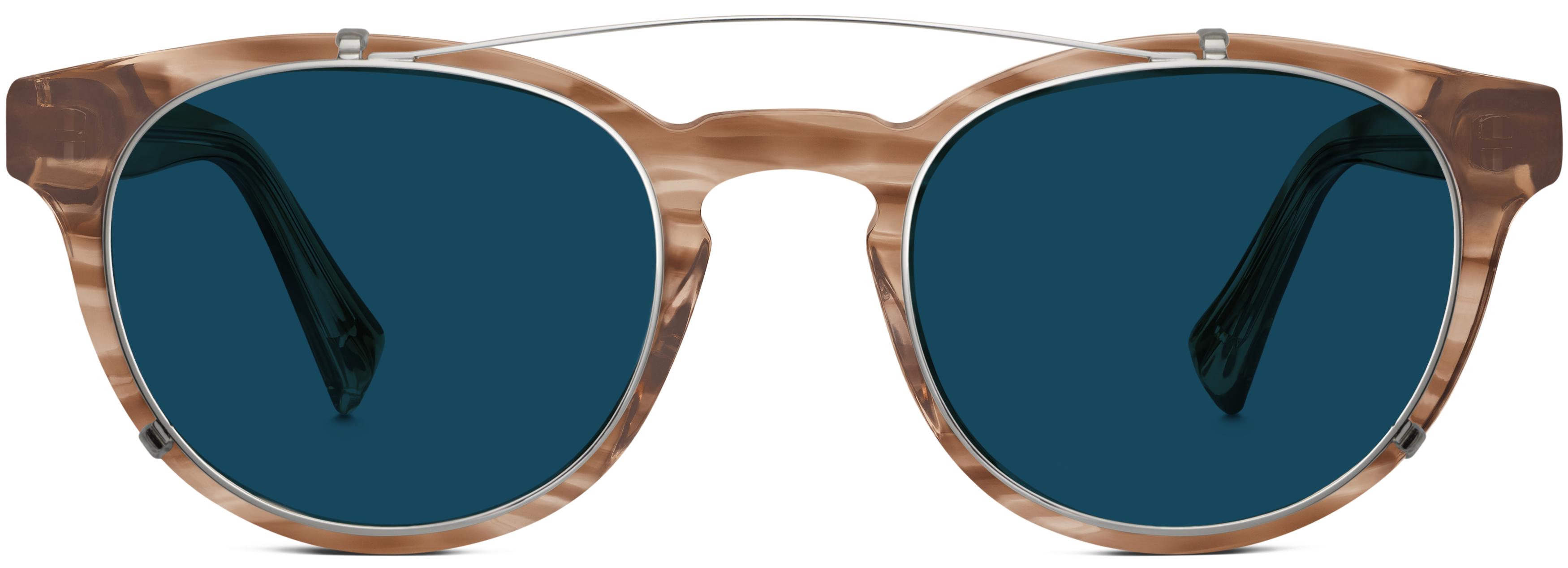 Warby Parker Chestnut Crystal Round Optical Glasses Low Bridge Fit Hughes Low Bridge Fit Eyeglasses in Chestnut Crystal — Wide  main image 4