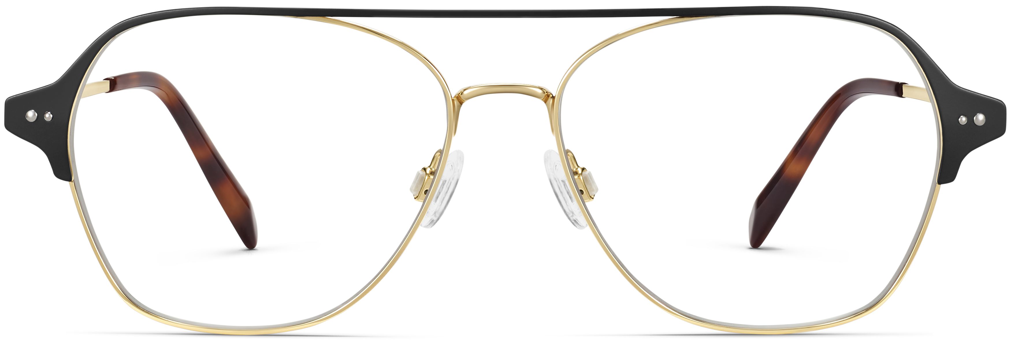 Corson Jet Black with Polished Gold, front view