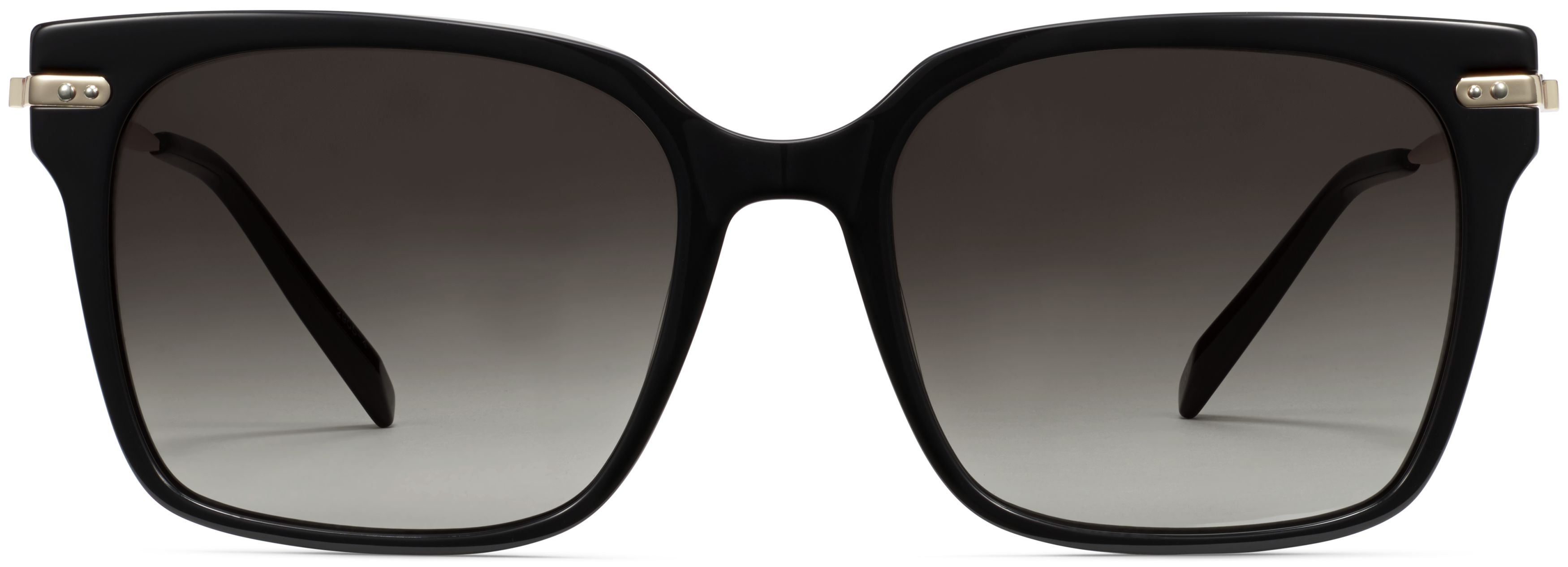 Vela Jet Black with Polished Gold, front view
