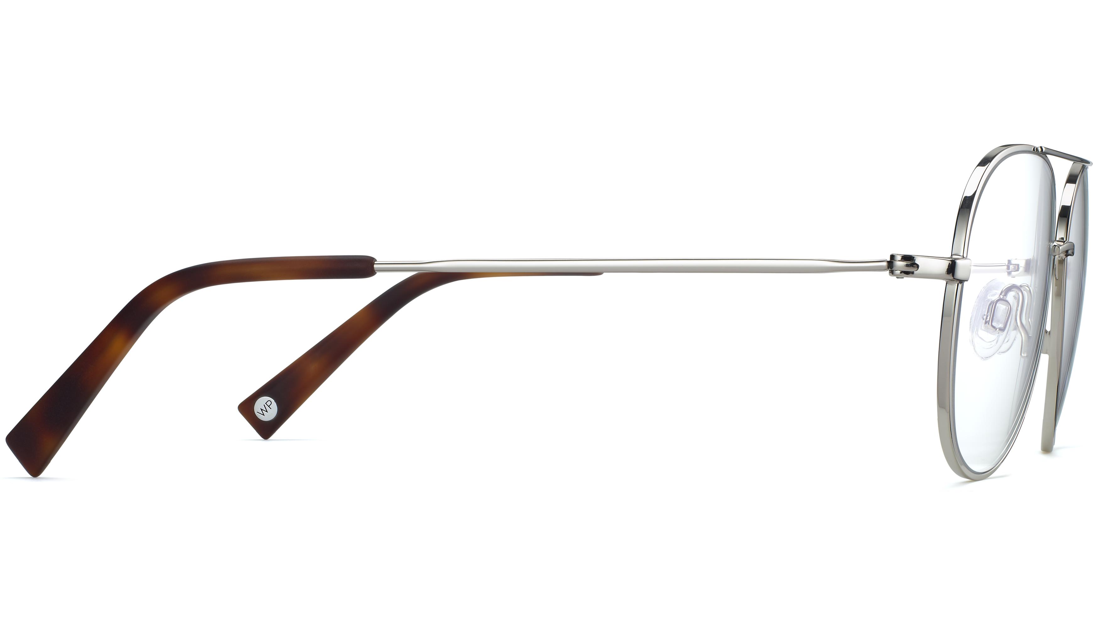 York Eyeglasses in Polished Silver