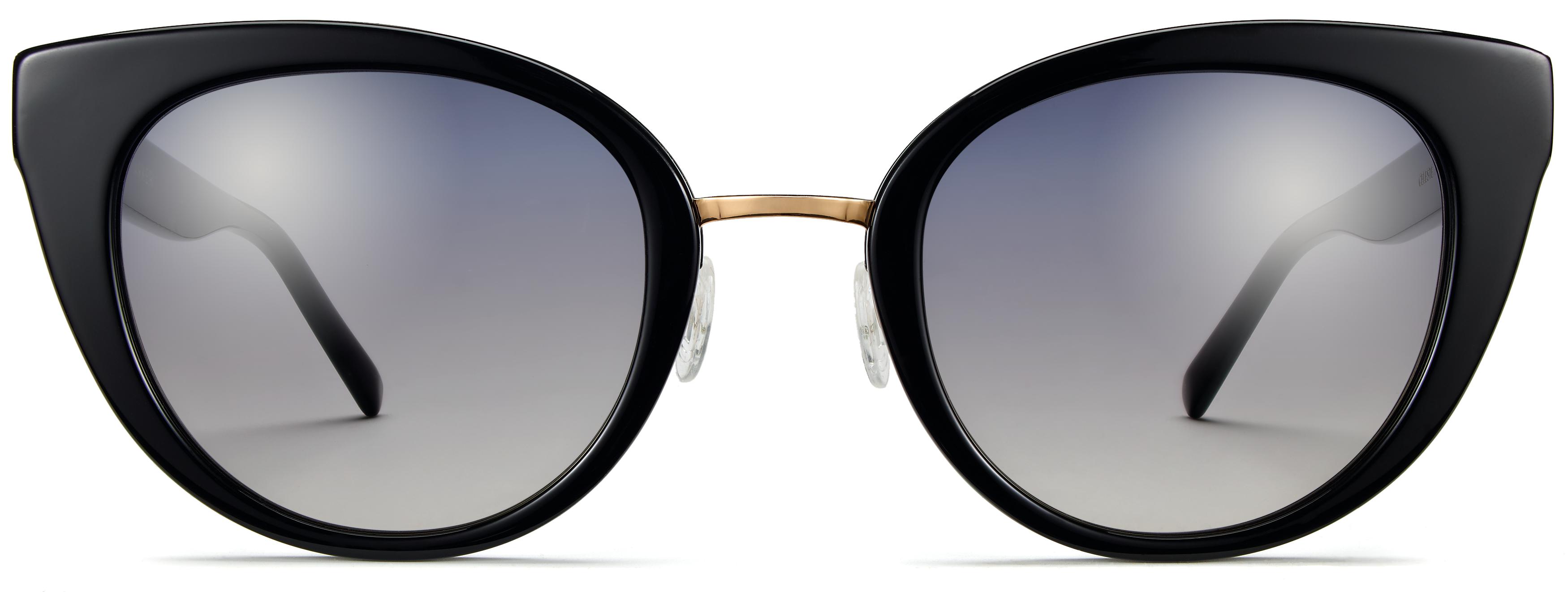 Celeste Sunglasses in Jet Black with Polished Gold | Warby Parker
